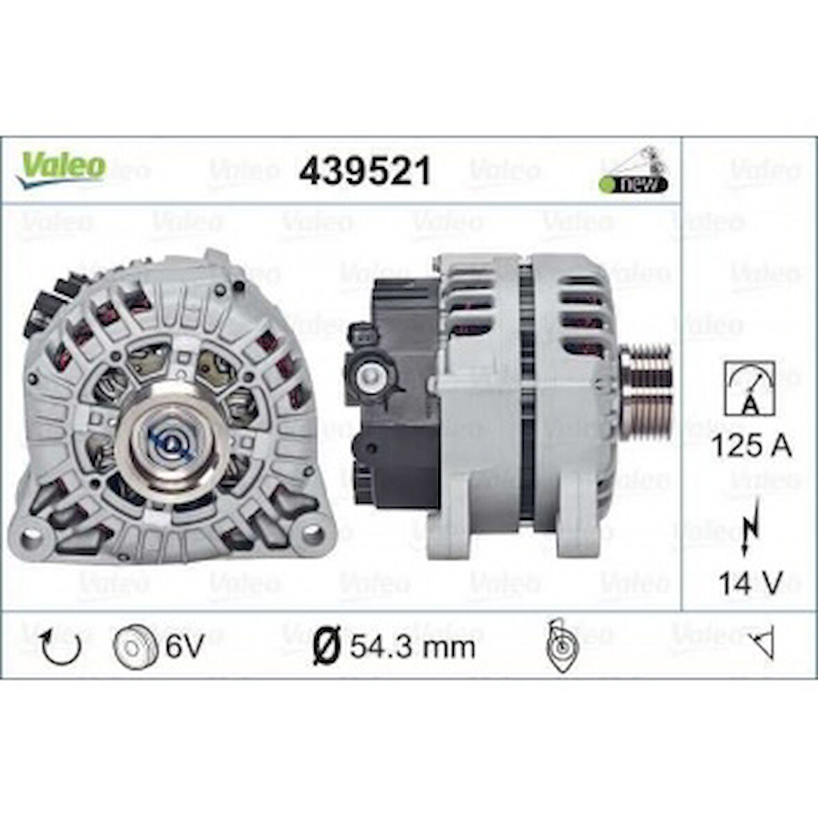 Psa Alternator Berlingo II Berlingo III C4 C4 (b7) Ds4 C3 C3 II C5 II Xsara II P307 P407 P206 Partner II - Valeo 439521