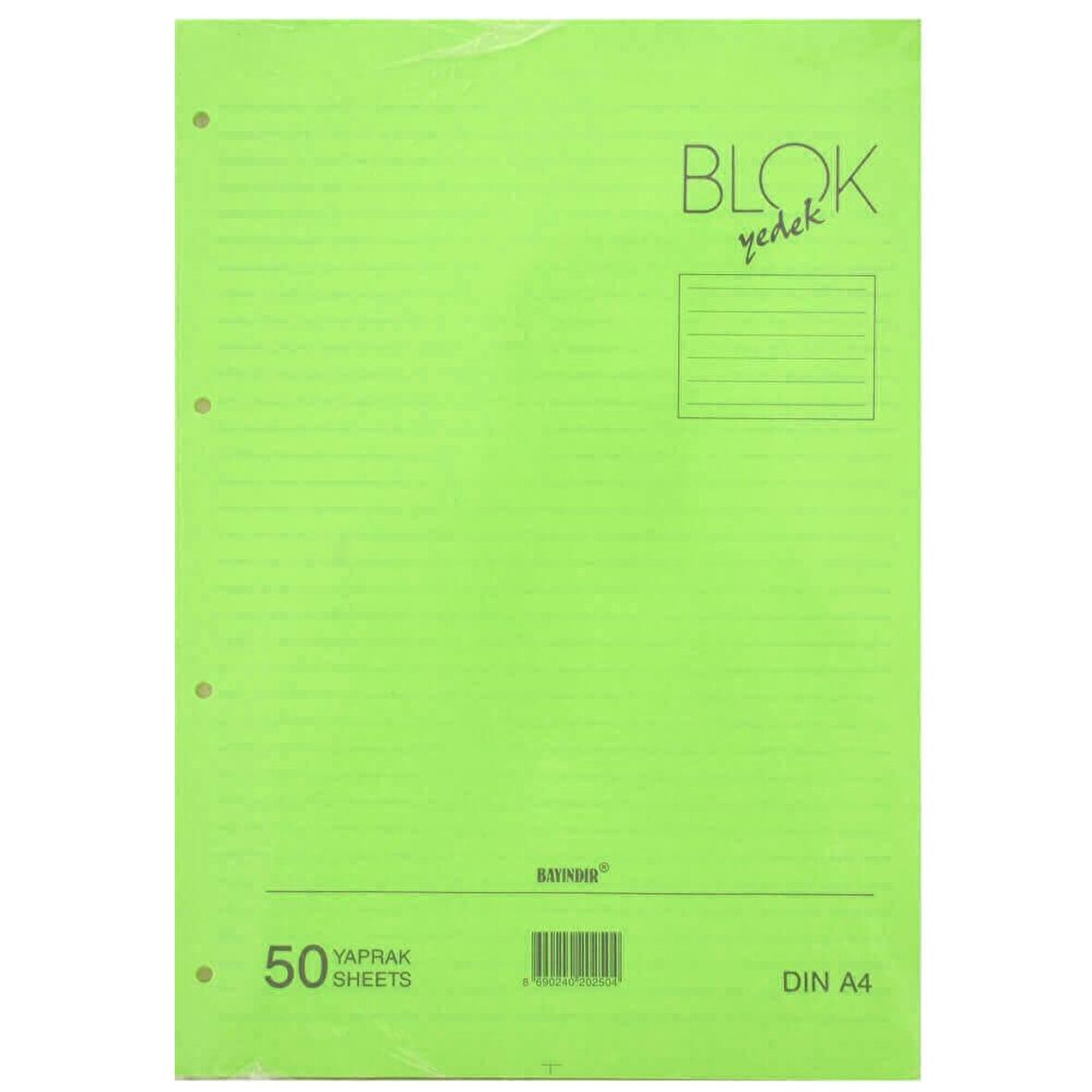 Bayındır Çizgili Klasör Yedeği A4 50 Yaprak Yeşil BBN0212