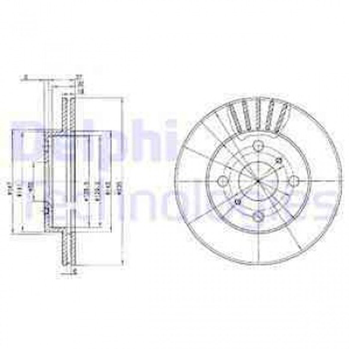 Toyota On Fren Diski (aynası) Havalı Toyota Yarıs 99>05 (235x4) - Delphi Bg3519