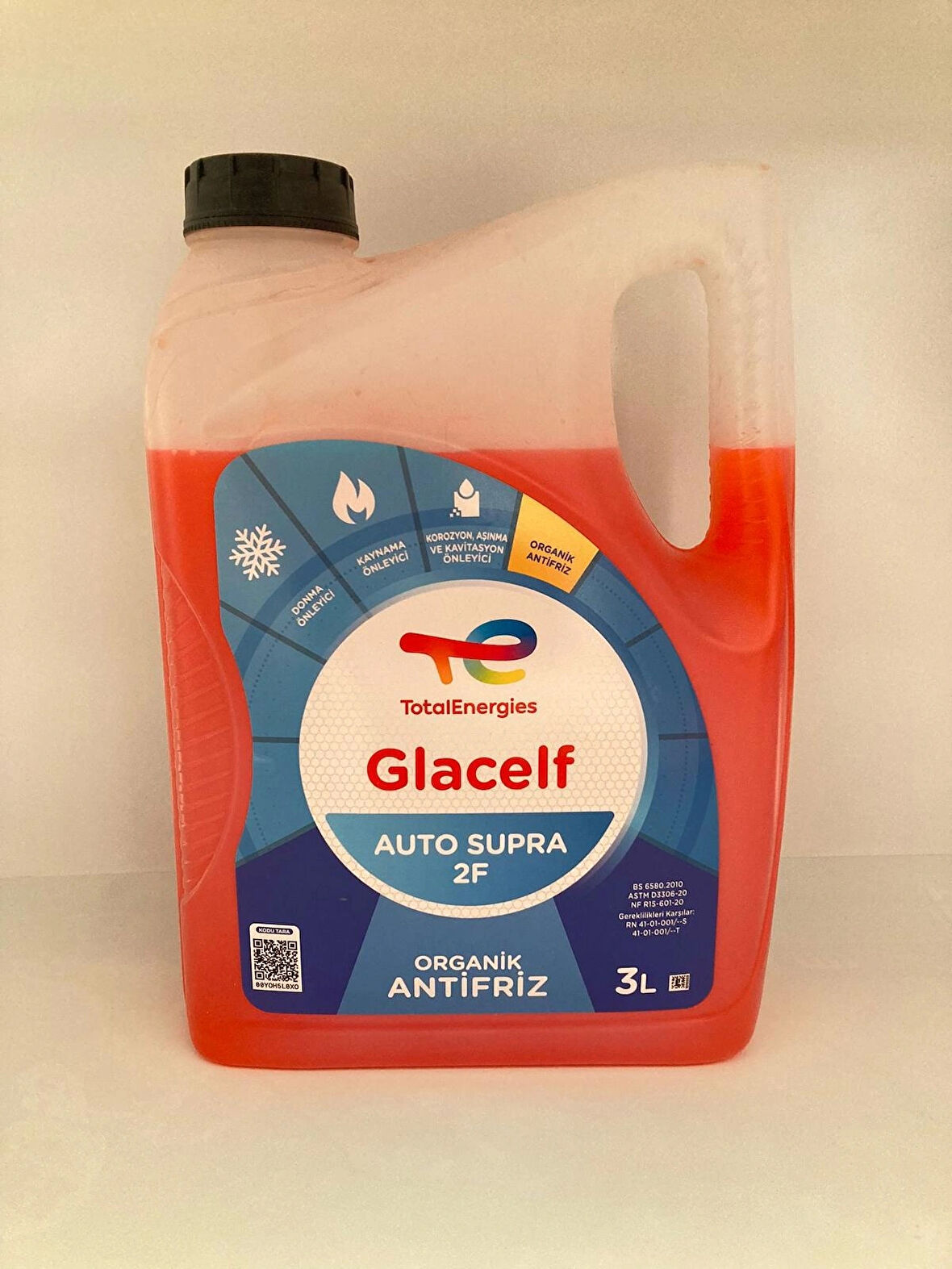 Total Glacelf Auto Supra 2F Organik Kırmızı Antifriz 08/2024 Dolum Yeni Seri