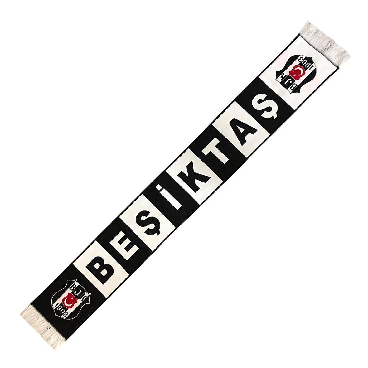 Beşiktaş Orijinal Dokuma Atkı Siyah Beyaz