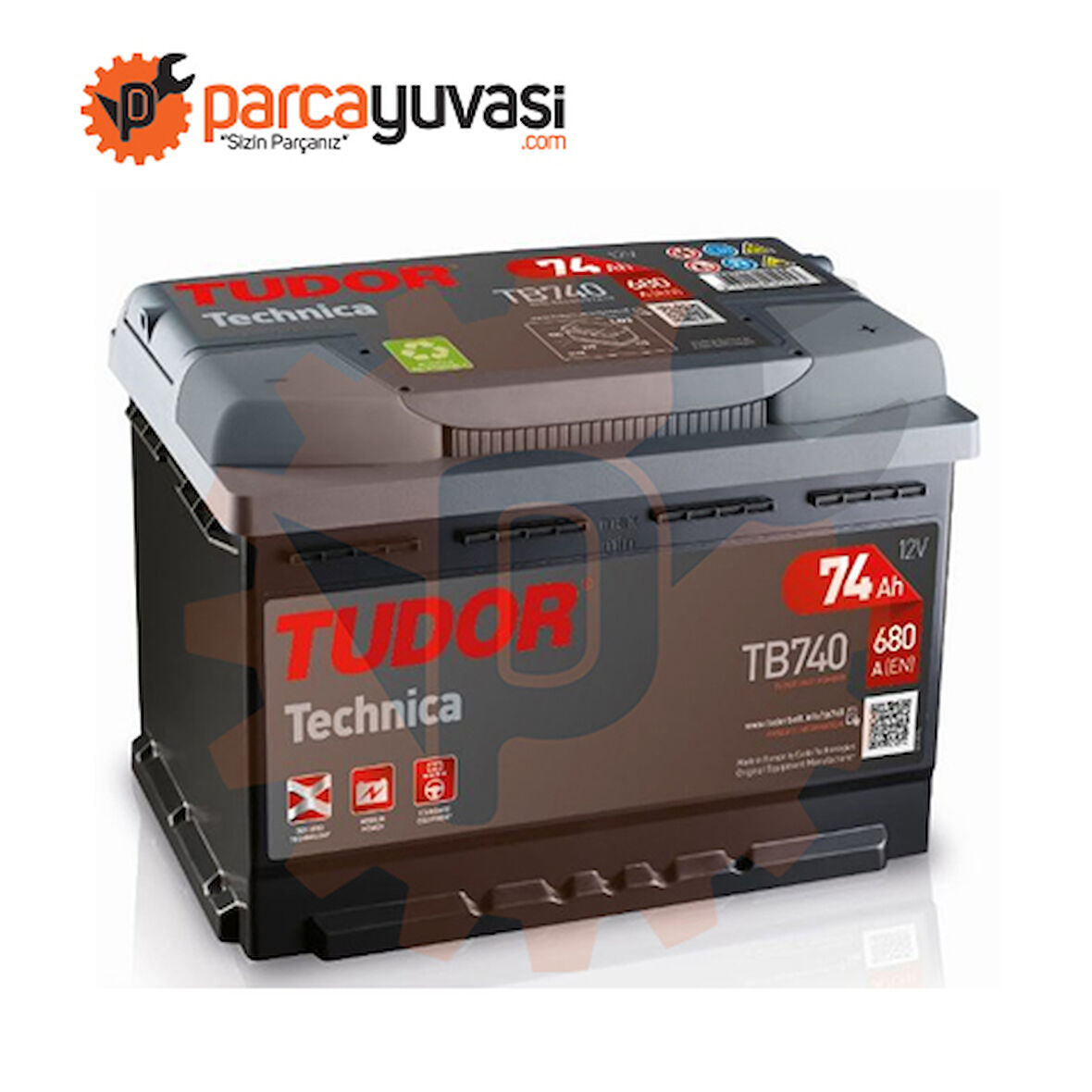 Aku Aku 12v 74 Ah 680a L03 (278×175×190) - Tudor Tb740