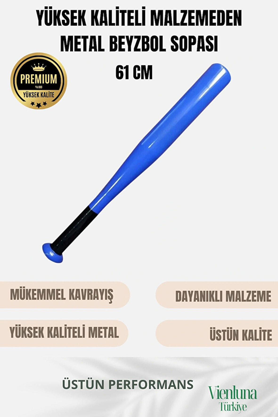 Özel Üretim Üstün Tutuş Sağlayan Kırılmaz Ultra Dayanıklı Metal Süper Baseball Beyzbol Sopası 61 Cm