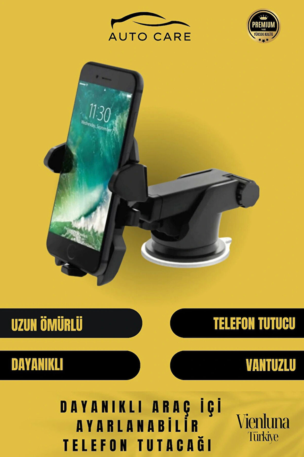 Deluxe Üretim Uzayan Ayarlanan Vantuzlu Cep Telefon Tutucu Otomobil Araç Araba İçi Telefon Tutacağı