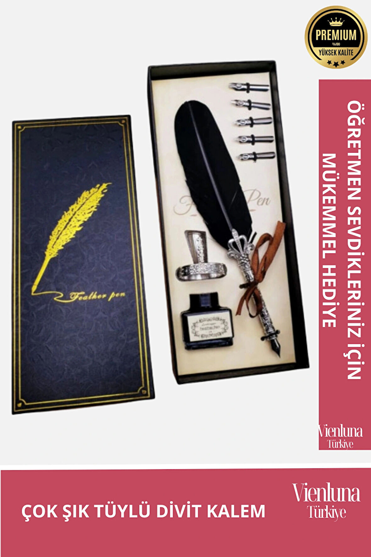 Özel Tasarım Öğretmen Sevgili Eş Manita Arkadaş Sevgililer Doğum Günü Premium Divit Hokka Kalem Seti