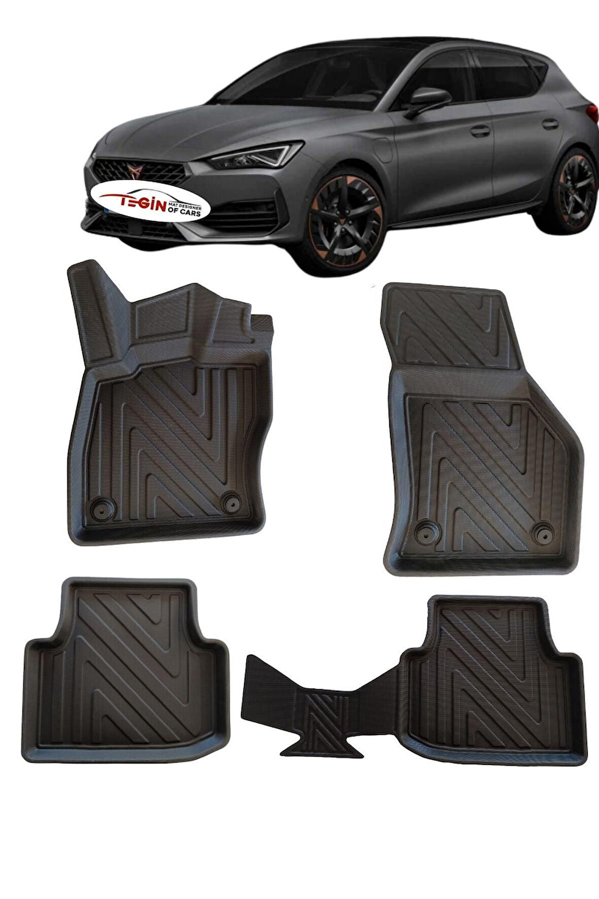 CUPRA Leon 2023 Sonrası 4,5D Havuzlu Paspas 2020 Sonrası Siyah | Manuel Vites