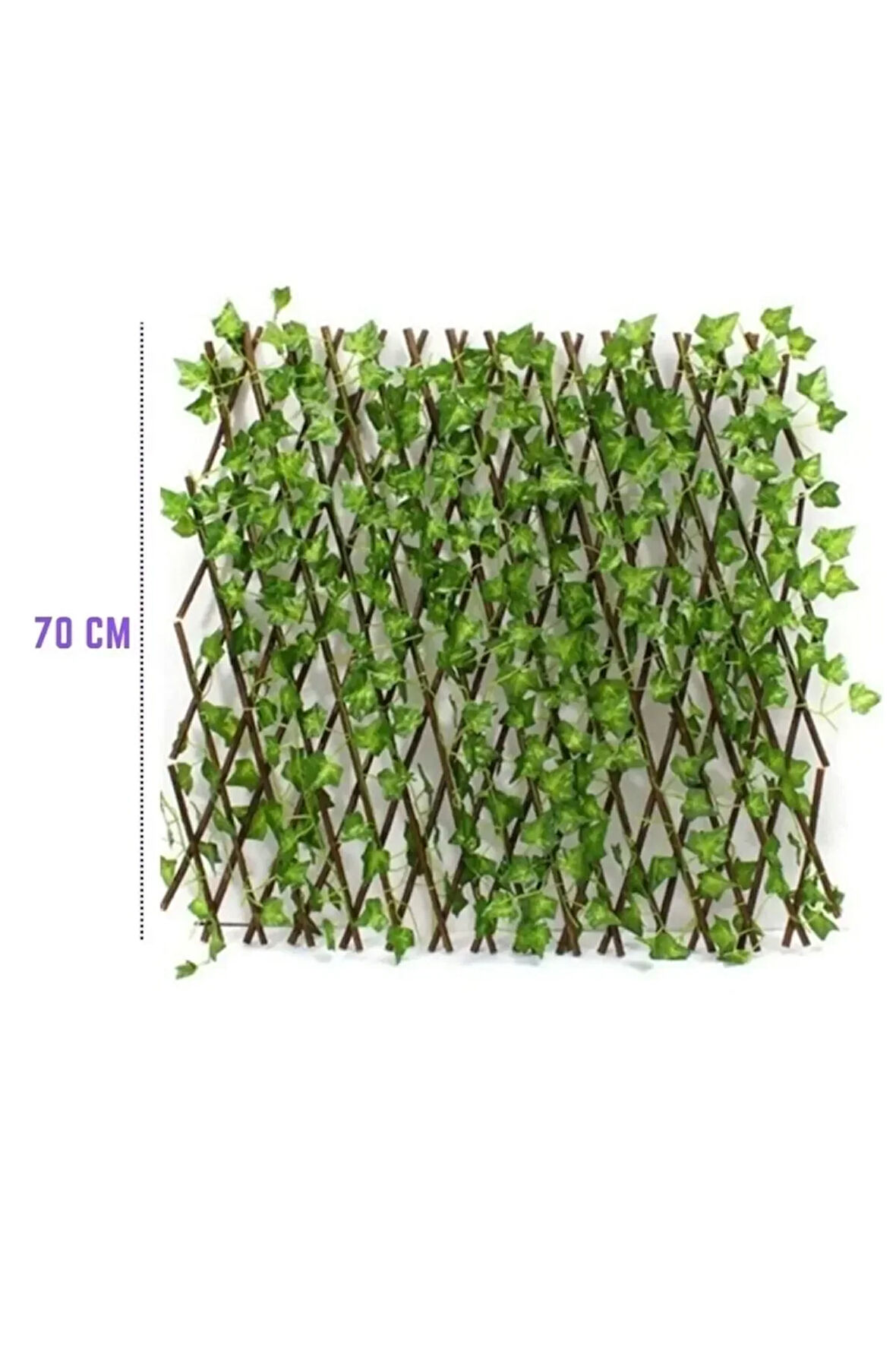 Yapay Sarmaşık Çit 70x250 Cm Açılır Kapanır Ahşap Akordiyon Çit Bahçe Çiti