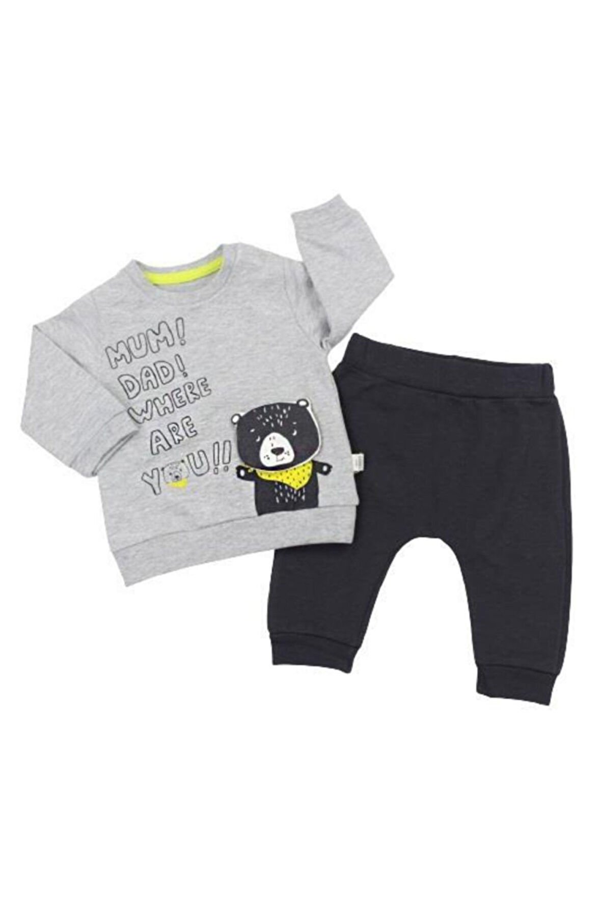 Where Are You 2li Bebe Takım 2803 Gri