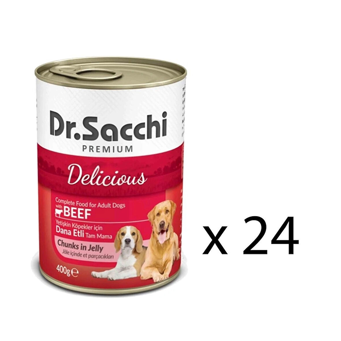 Dr. Sacchi Delicious Sığır Etli Köpek Konservesi 400 gr (24 Adet)