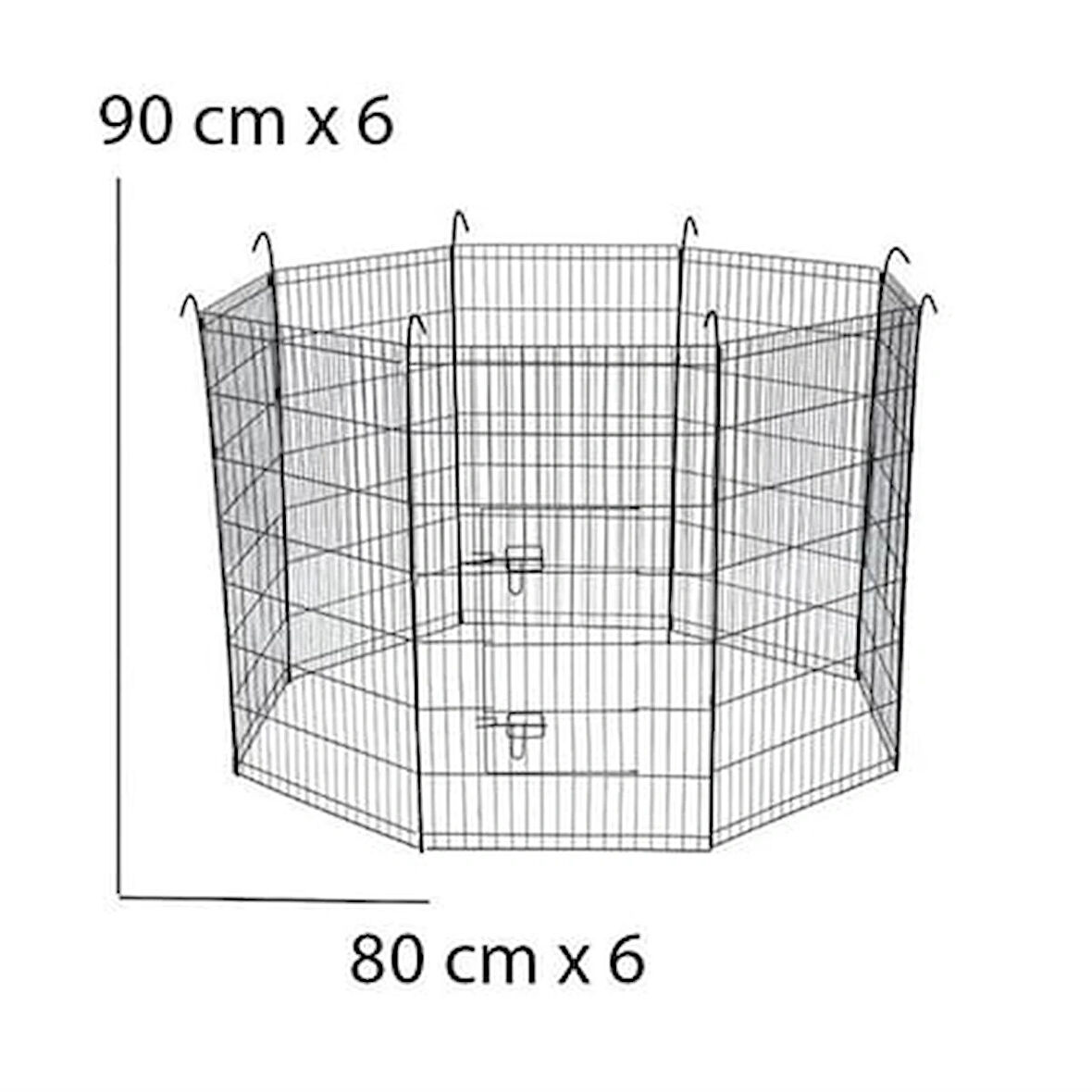 Keypet Köpek Çiti 90x80 Cm (6 Panel)