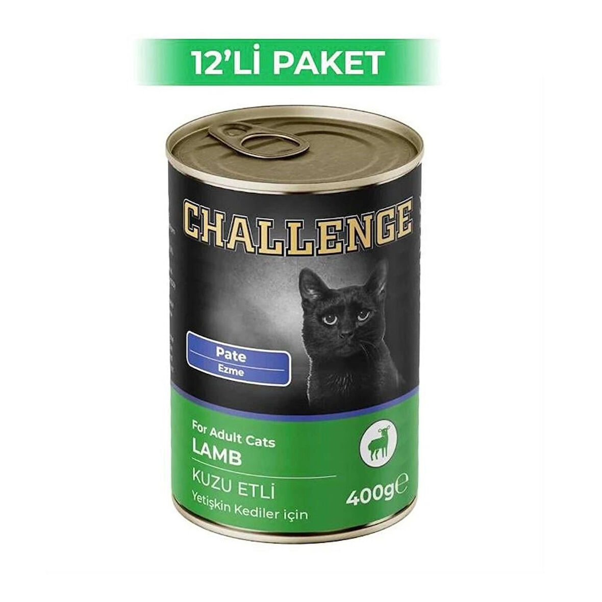 Challenge Kuzu Etli Pate Kedi Konservesi 400 g (12 Adet)