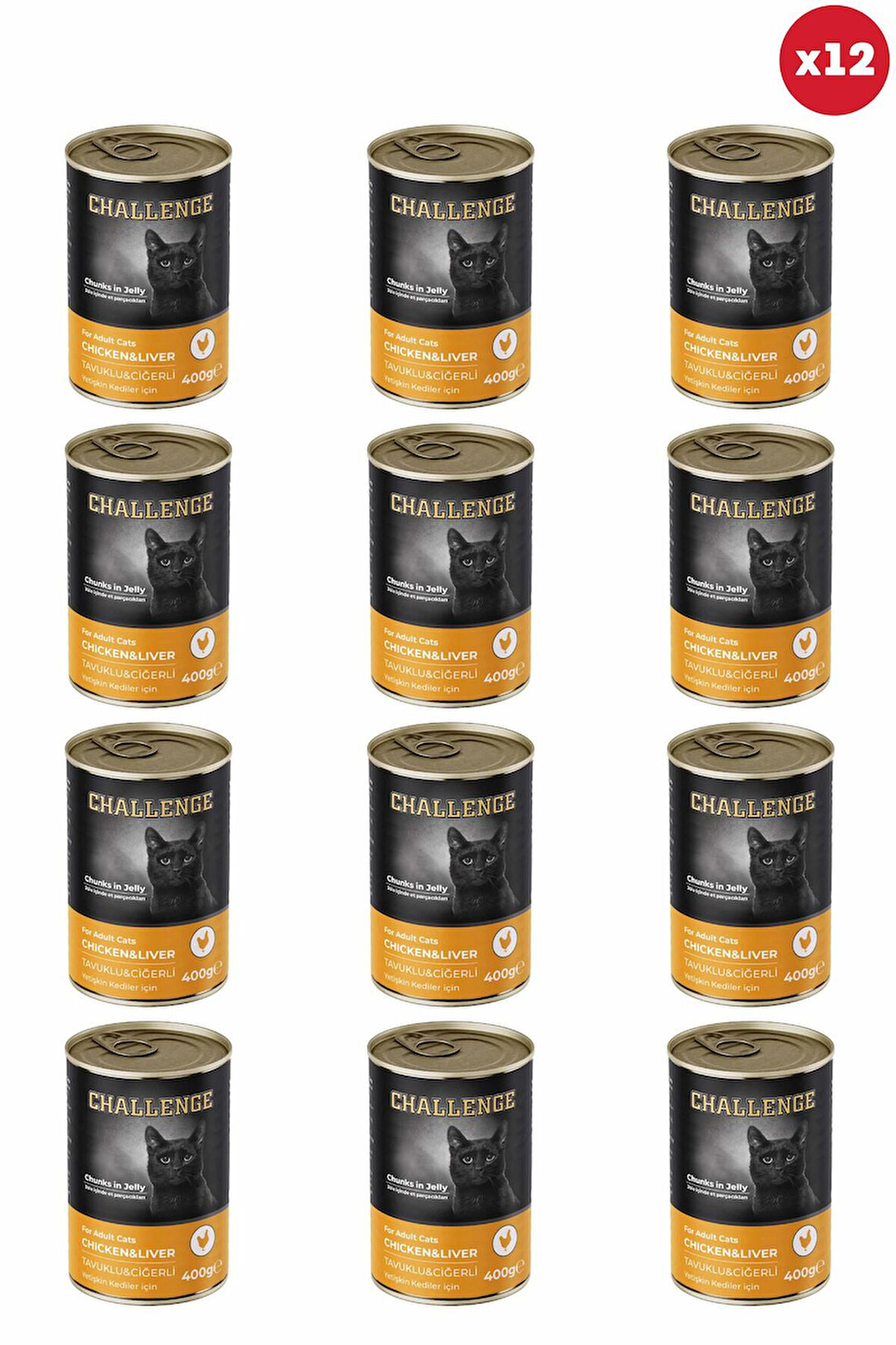 Tavuklu Ciğerli Yetişkin Kedi Konservesi 400 gr X 12 Adet
