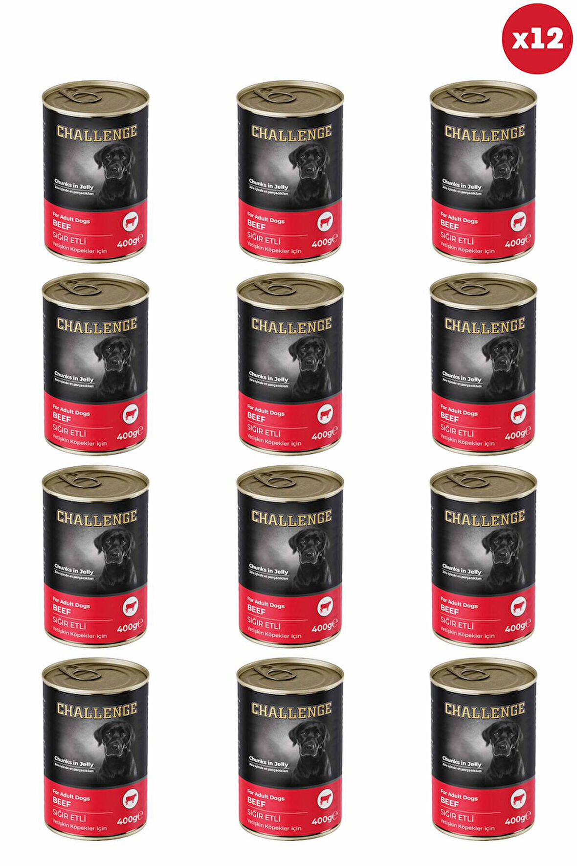 Sığır Etli Yetişkin Köpek Konservesi 400 gr X 12 Adet