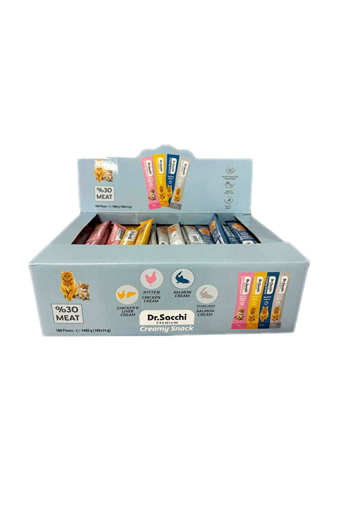 Dr.Sacchi Creamy Snack 14 Gr Karışık- 100'lü Kutu