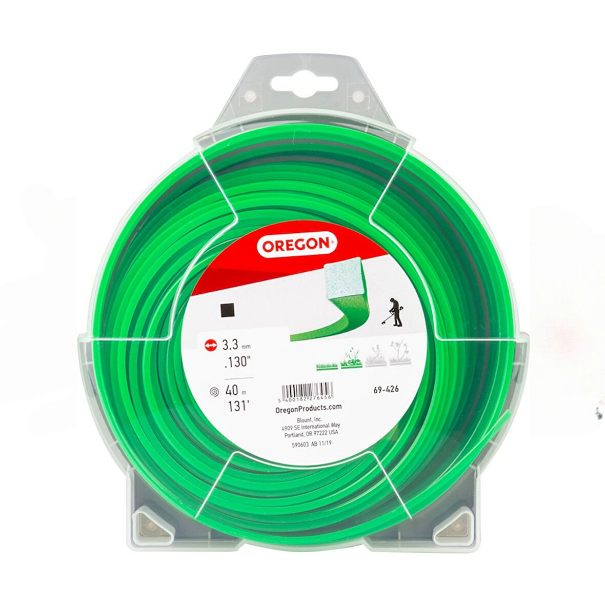 Oregon 3.3mm 40m 4 Köşe Kare Yeşil Misina