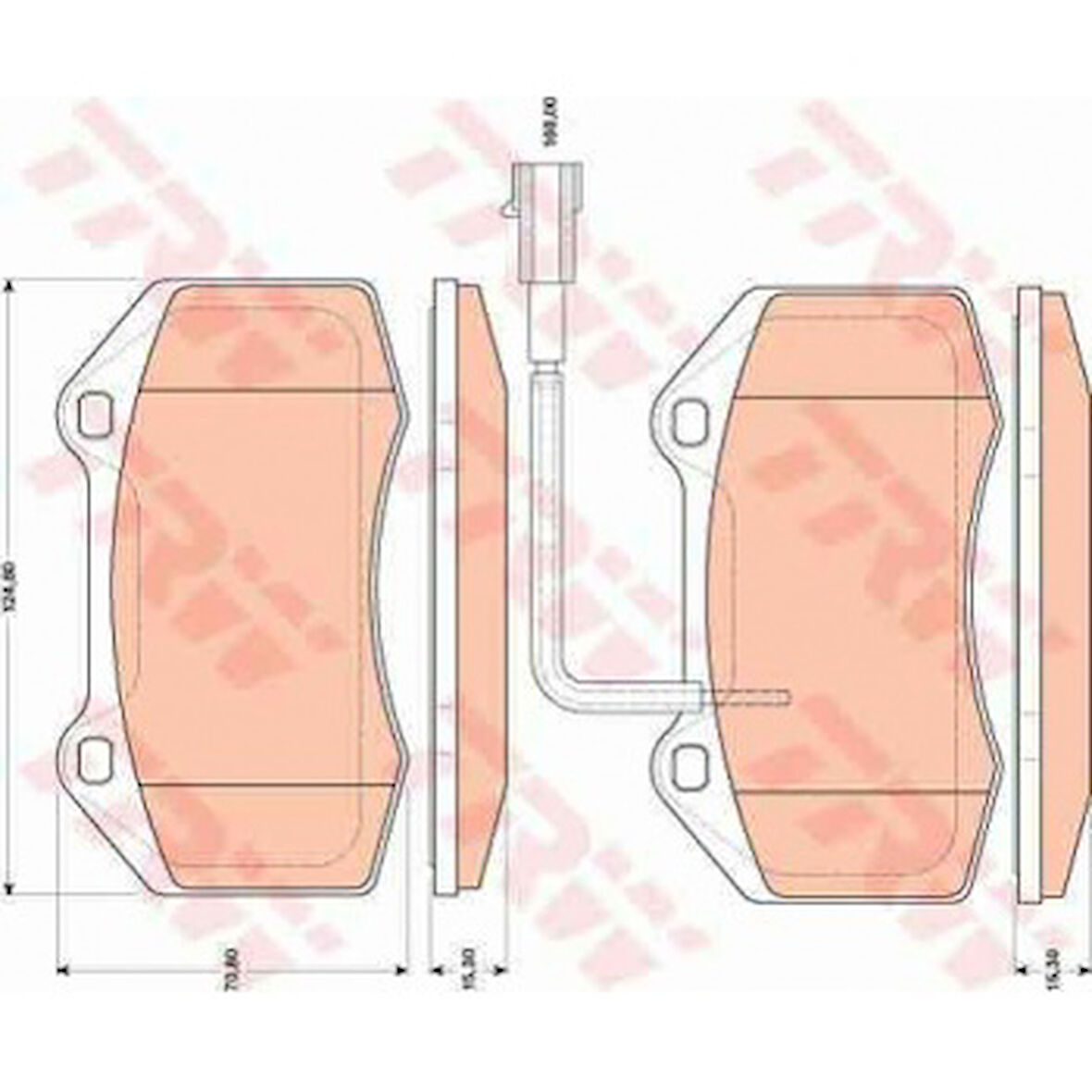 Fiat On Fren Balatası Fisli Grande Punto 199 1.4 Abarth 12 / 07> 155ps.114kw - Trw Gdb1812