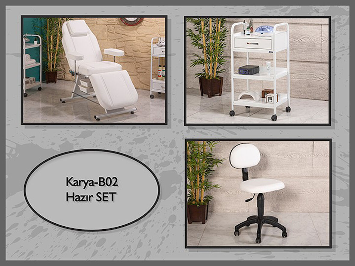 Hazır Set Karya Koltuk-Sehpa-Sandalye-Beyaz | LaborTech-KaryaB02