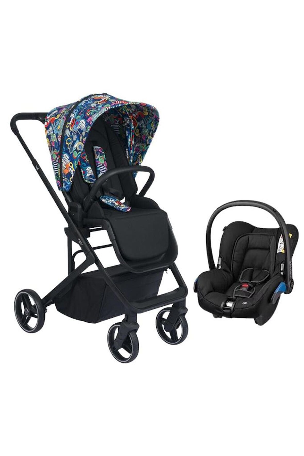 Neo 2 Multicolor Black Raven Travel Sistem Bebek Arabası