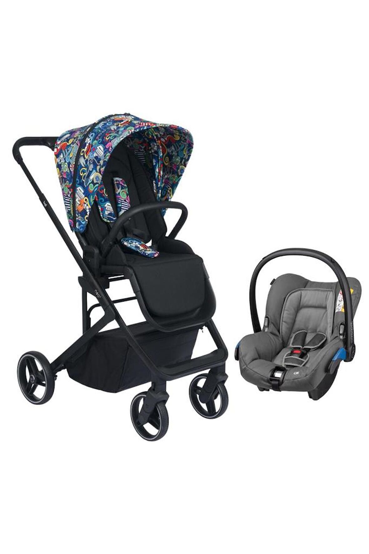 Neo 2 Multicolor Concerte Grey Travel Sistem Bebek Arabası