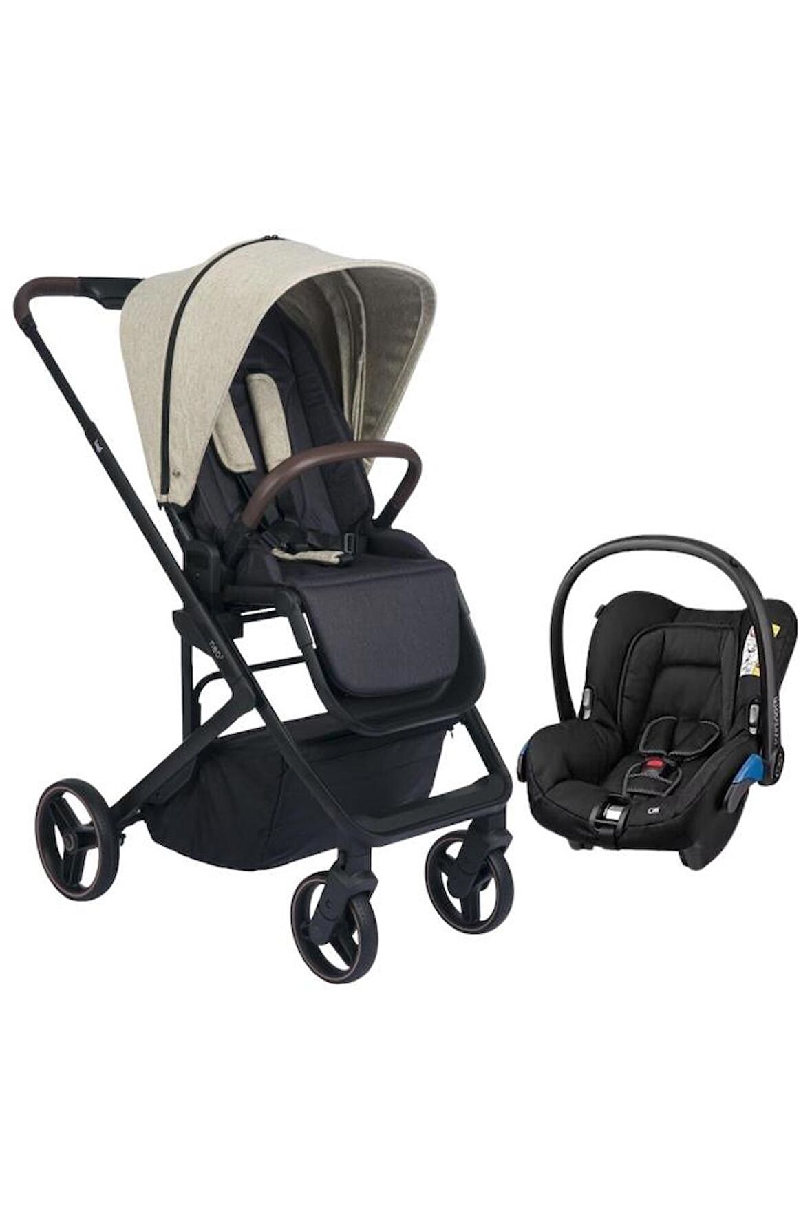 Neo 2 Beige Black Raven Travel Sistem Bebek Arabası