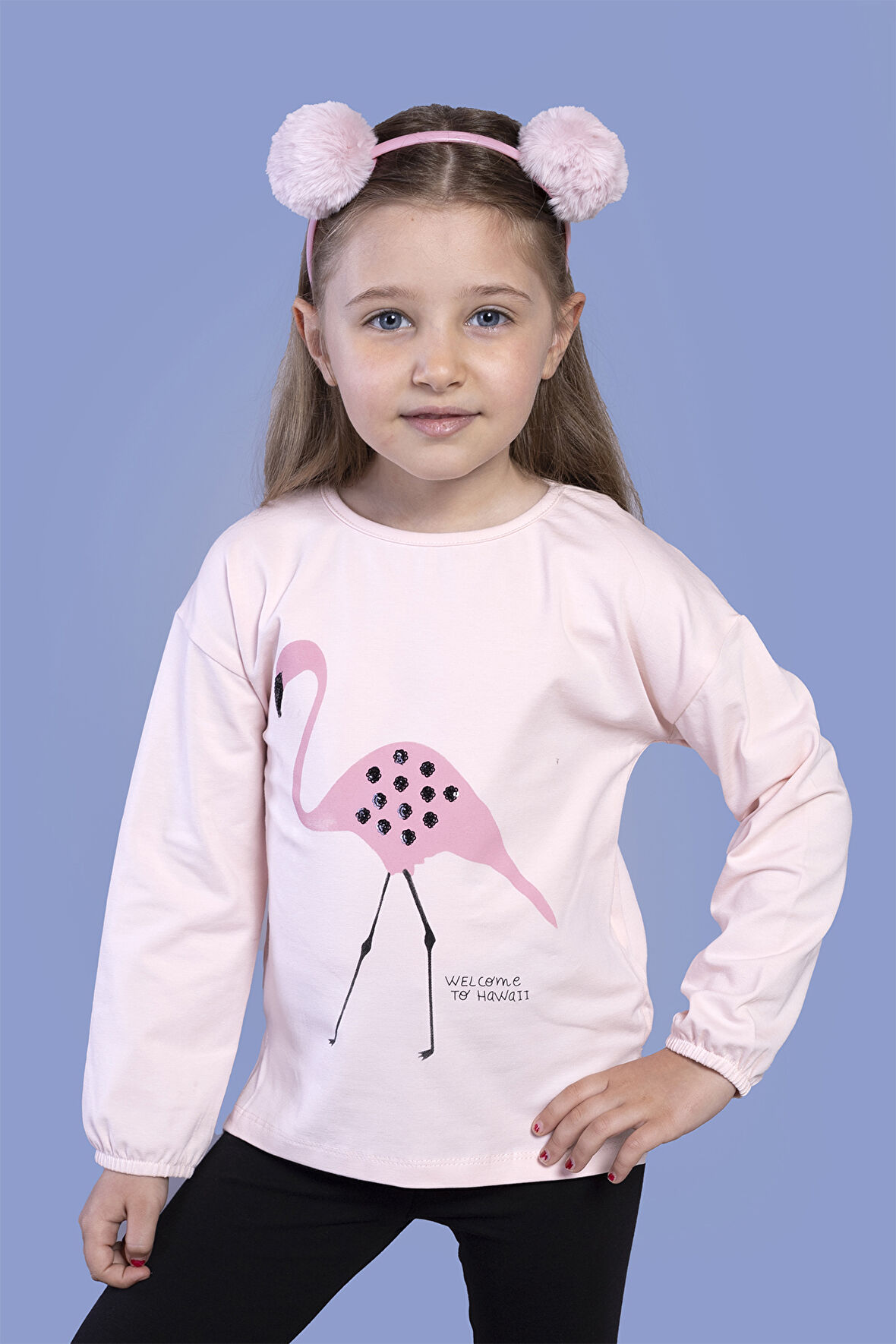 Toontoy Kız Çocuk Flamingo Baskılı Tişört