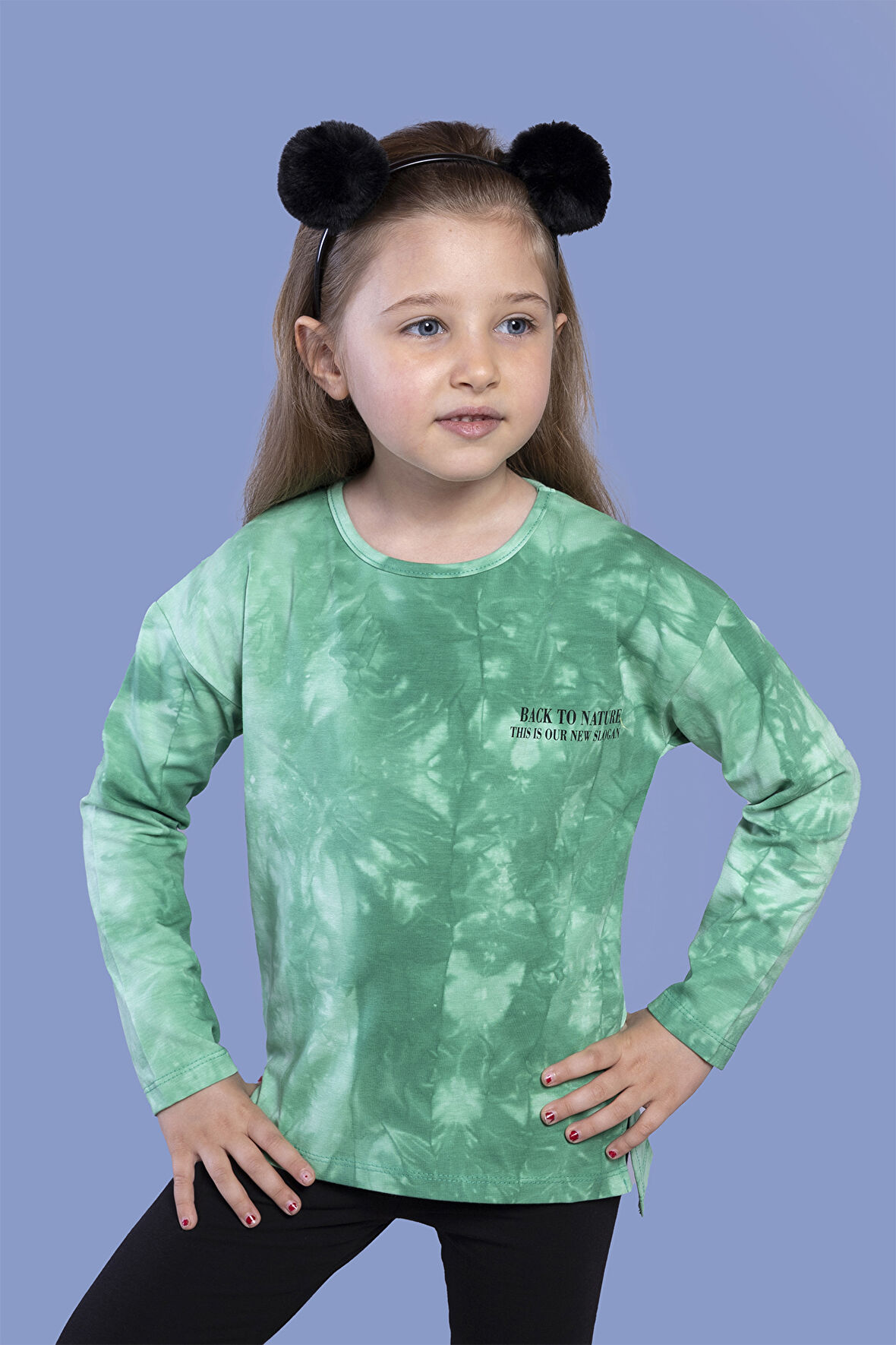 Toontoy Kız Çocuk Batik Desenli Tişört