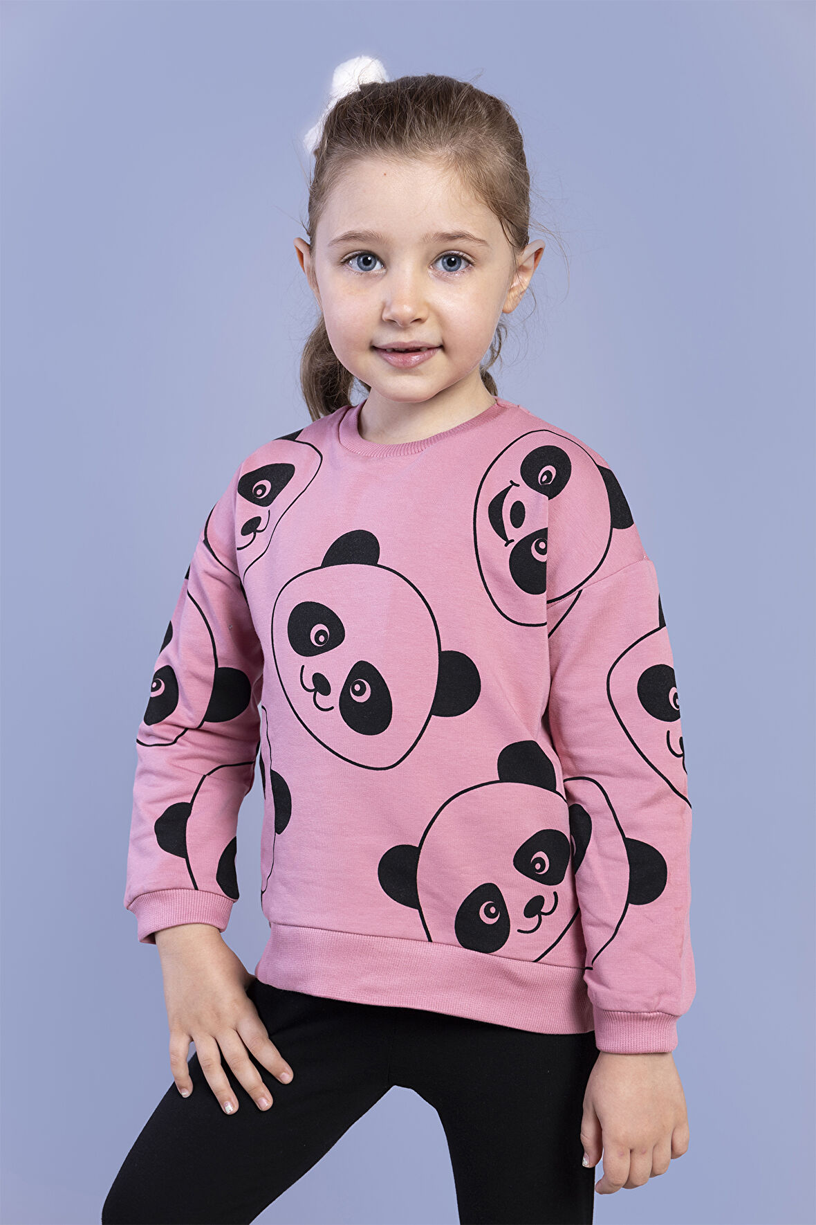 Toontoy Kız Çocuk Panda Baskılı Sweatshirt