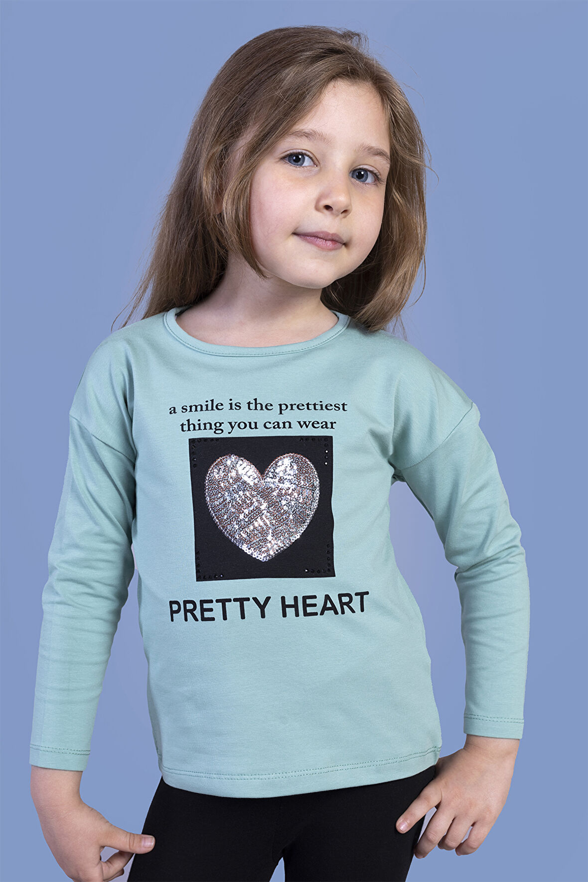 Toontoy Kız Çocuk Pul İşlemeli Baskılı Tişört