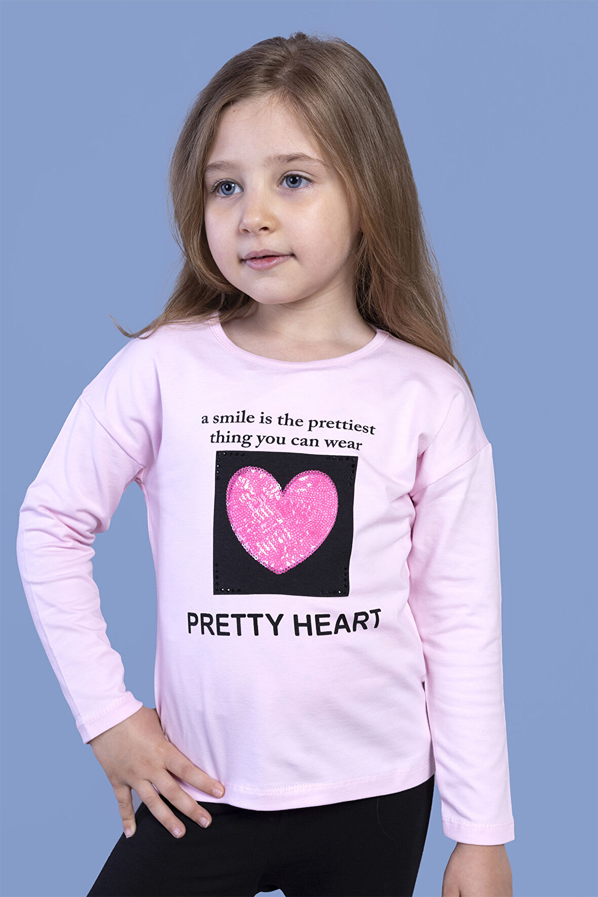 Toontoy Kız Çocuk Pul İşlemeli Baskılı Tişört