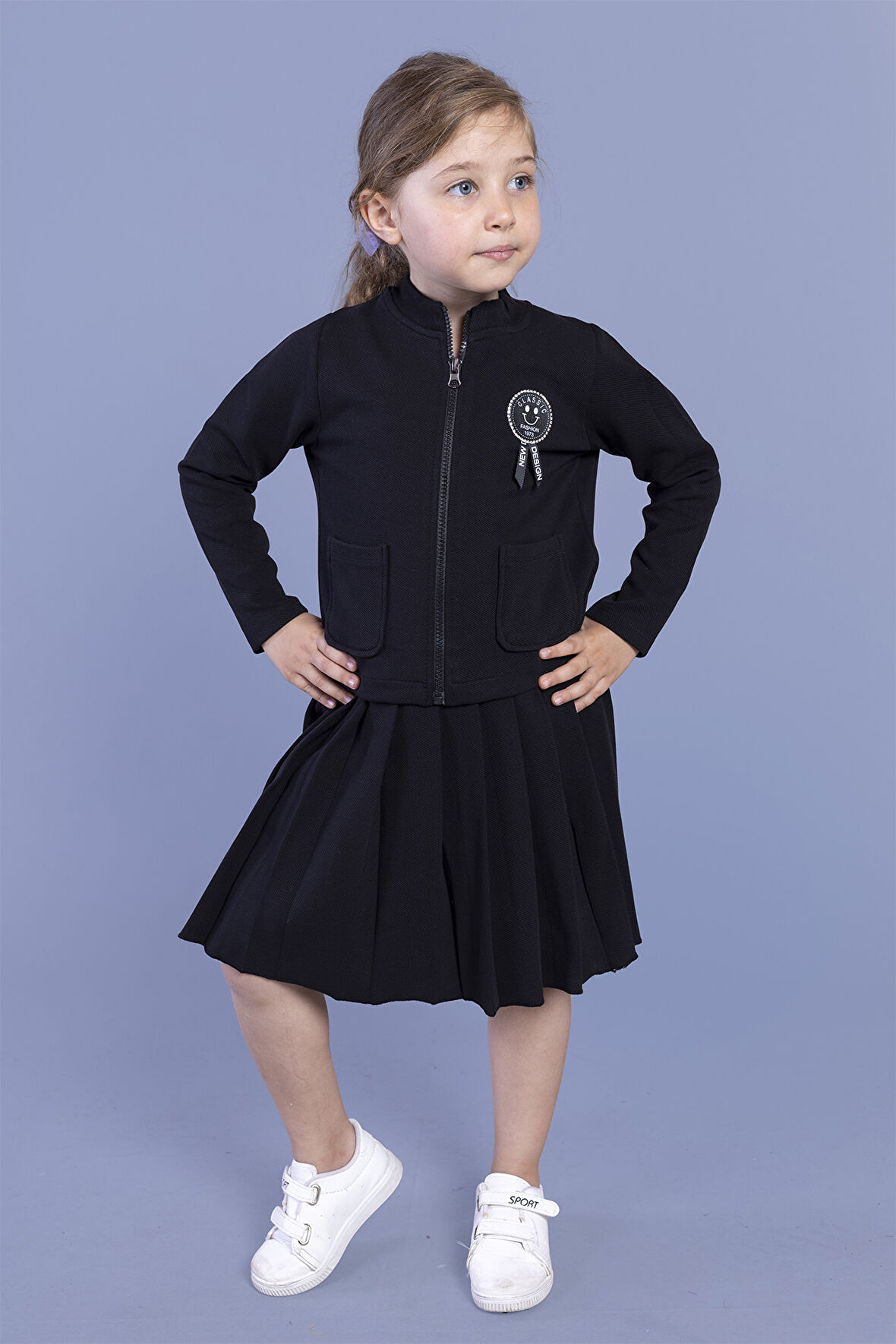 Toontoy Kız Çocuk Arma Detaylı Etekli Takım