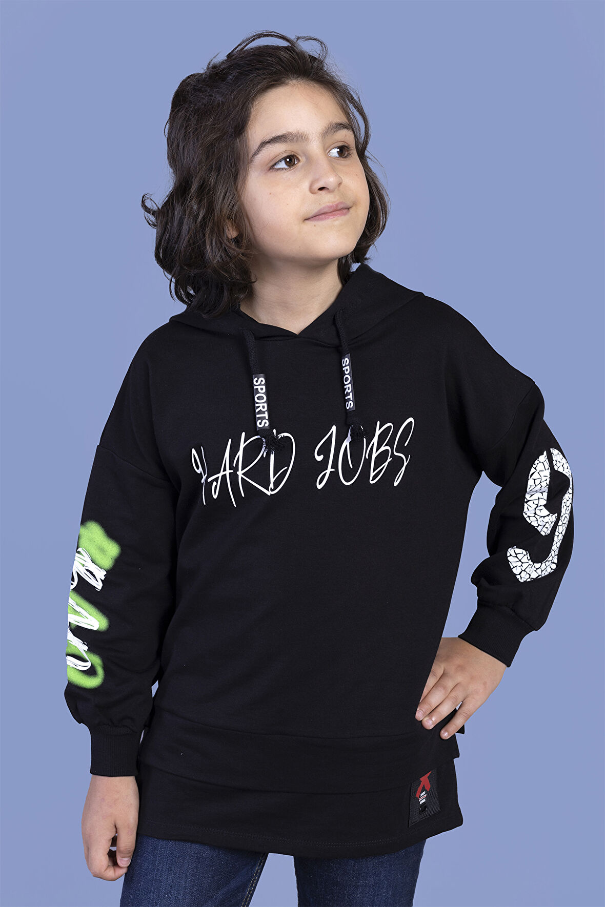 Toontoy Erkek Çocuk Kapüşonlu Baskılı Sweatshirt