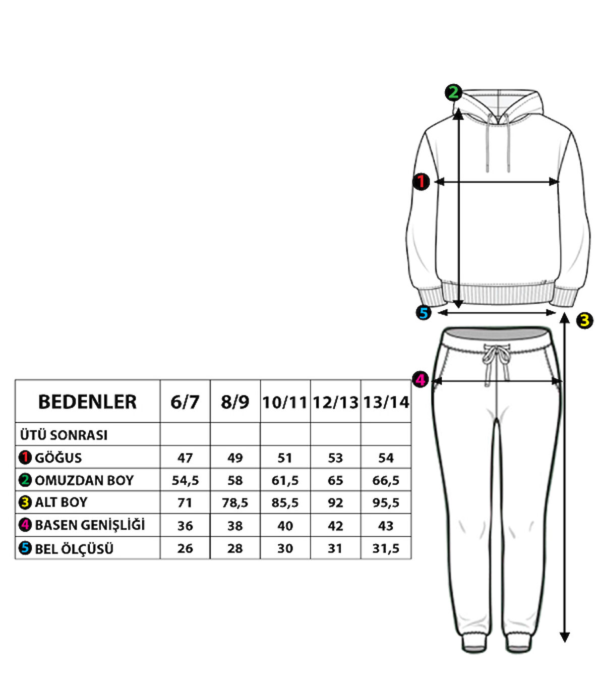 Toontoy Kız Çocuk Kanguru Cepli Kapüşonlu Eşofman Takımı