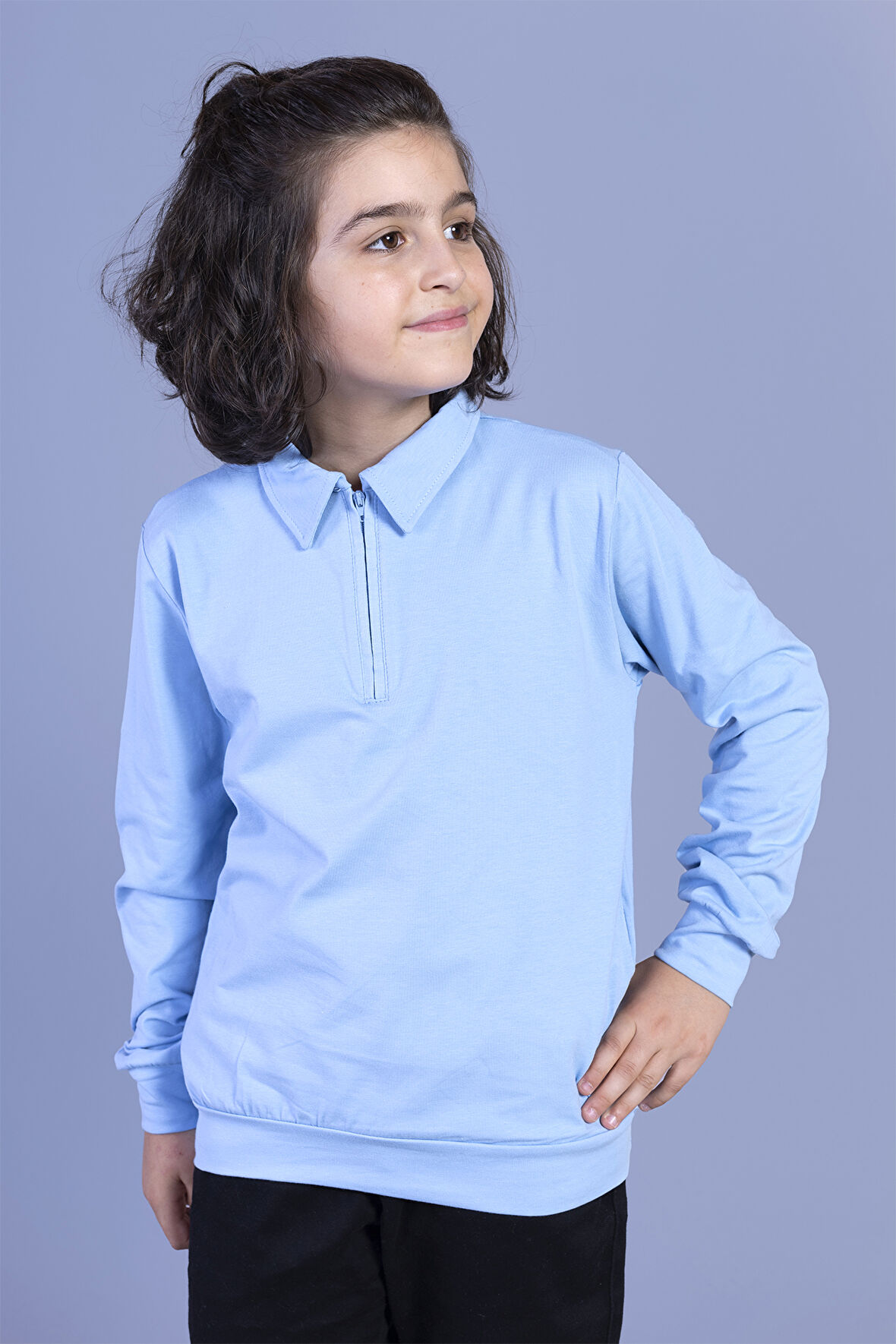Toontoy Erkek Çocuk Polo Yaka Sweatshirt