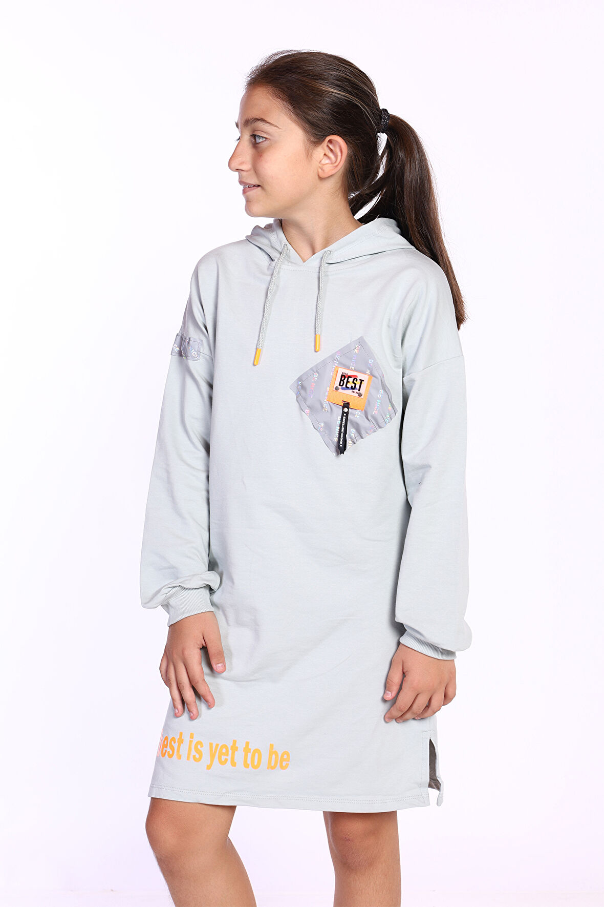 Toontoy Kız Çocuk Düşük Kol Baskılı Elbise