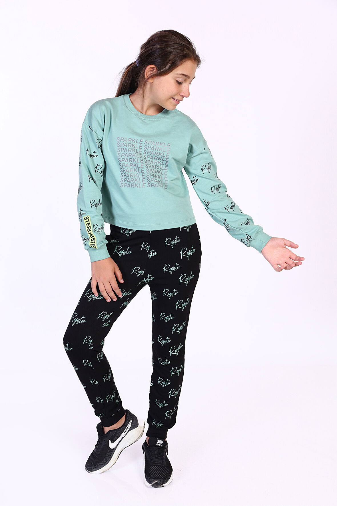 Toontoy Kız Çocuk Reflektör Baskılı Eşofman Takımı