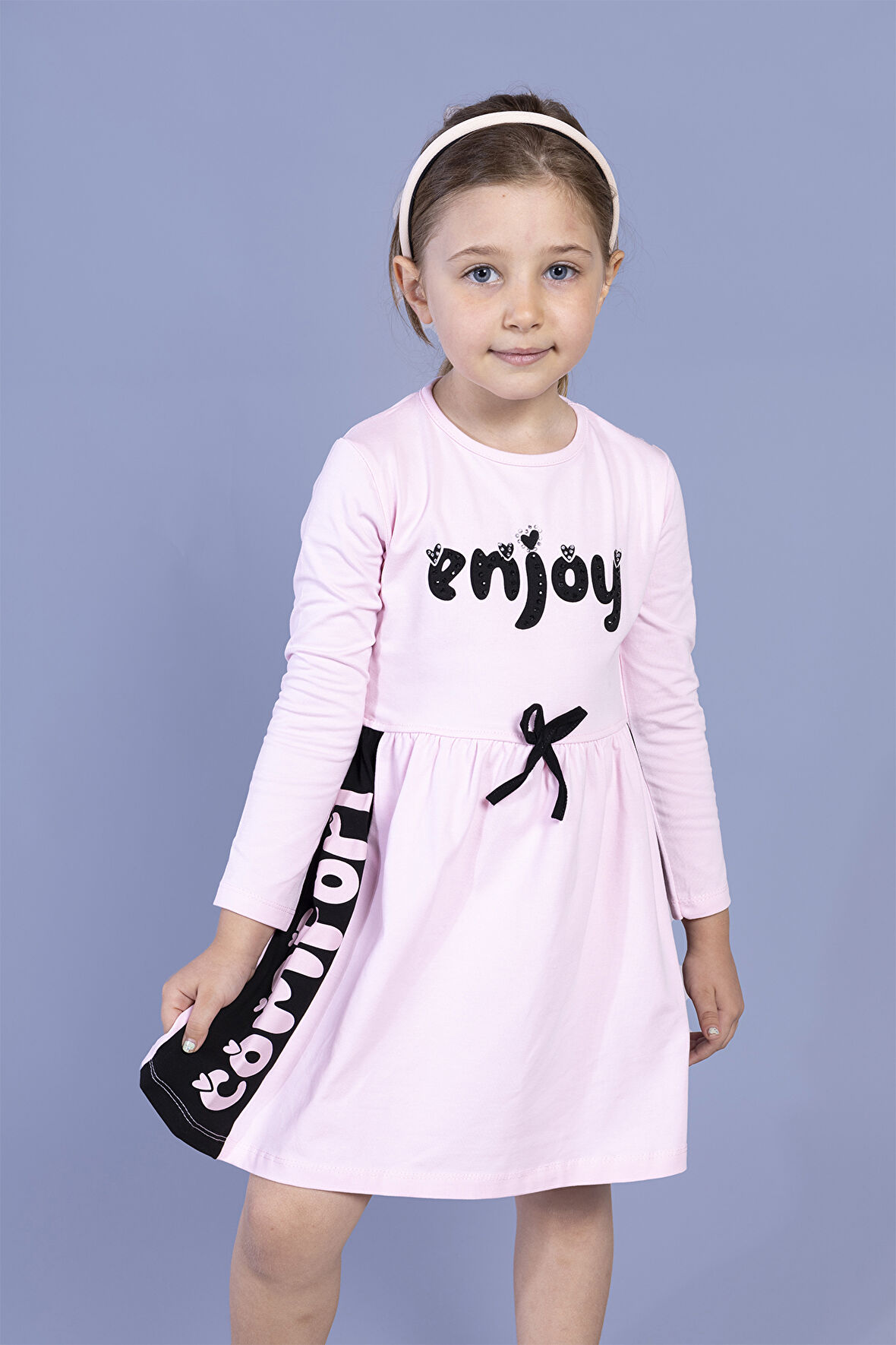 Toontoy Kız Çocuk Baskılı Elbise