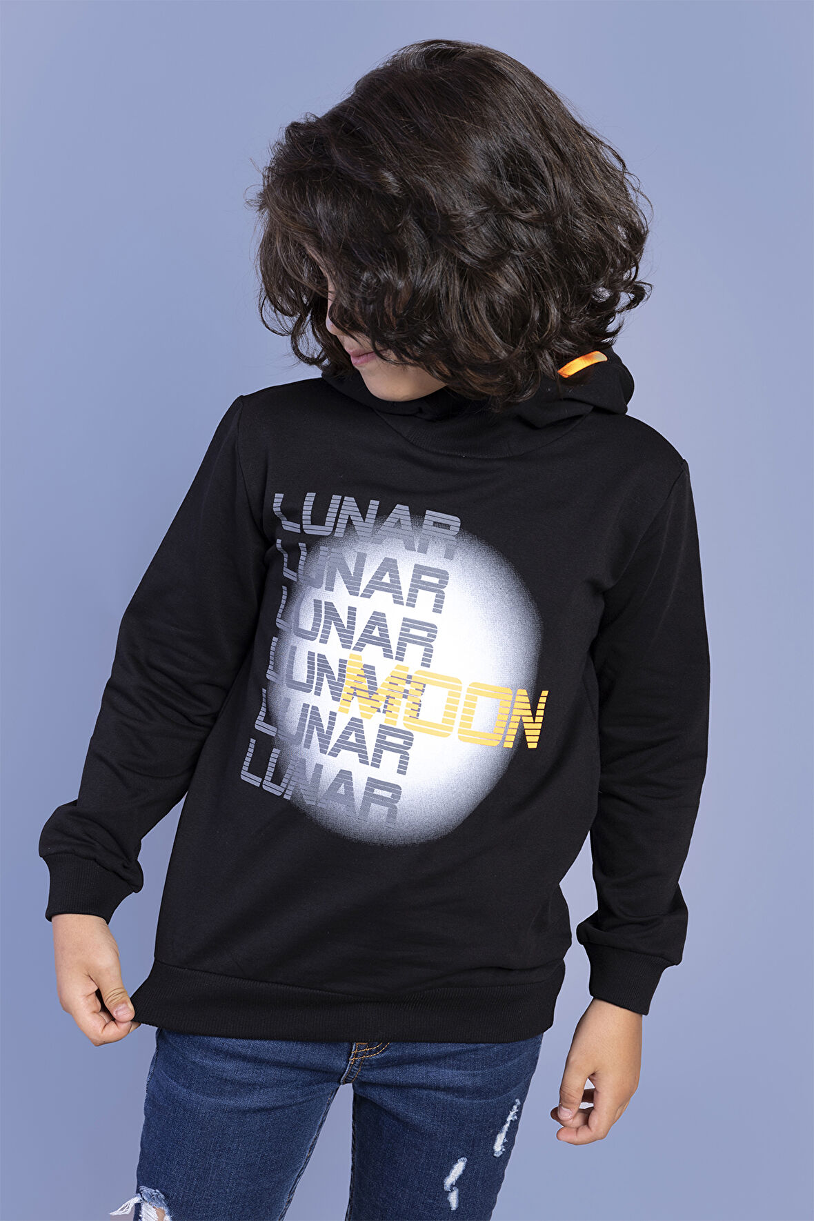 Toontoy Erkek Çocuk Kapüşonlu Baskılı Sweatshirt