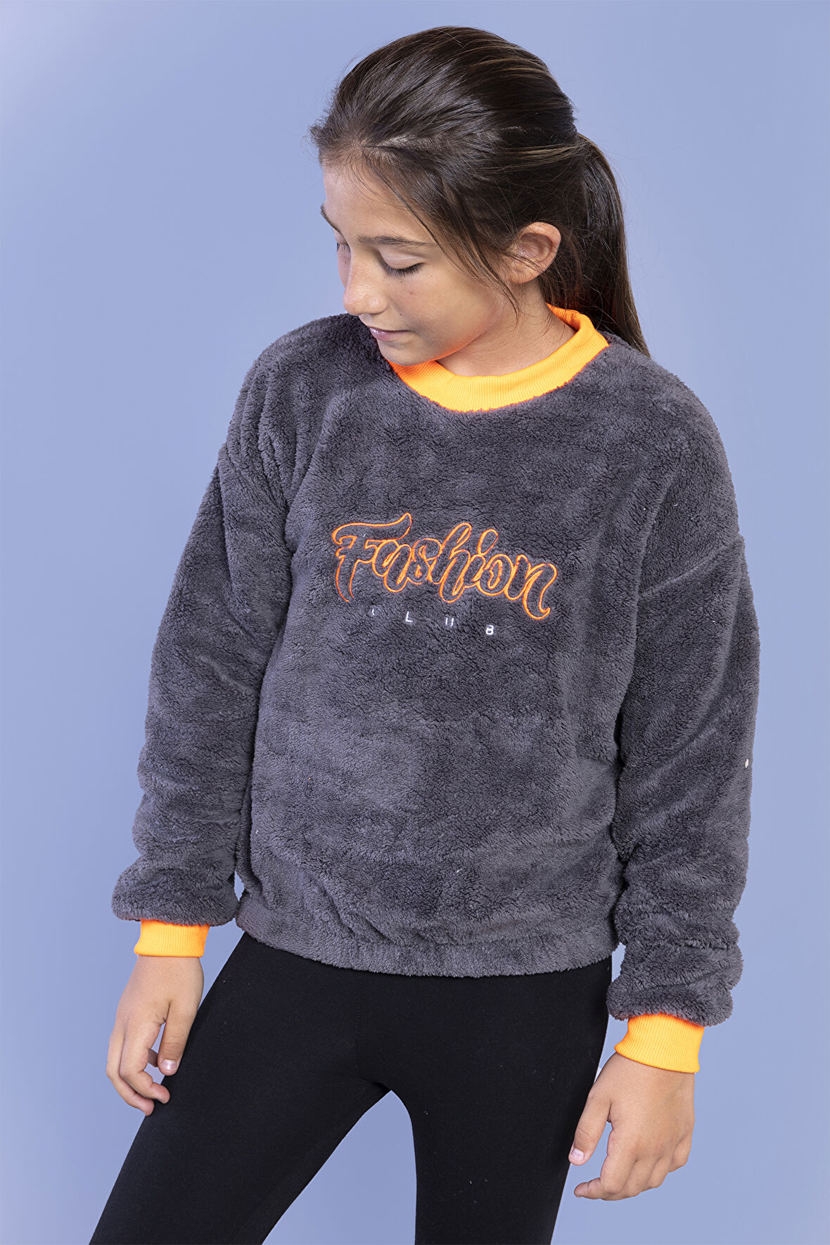 Toontoy Kız Çocuk Nakışlı Peluş Sweatshirt