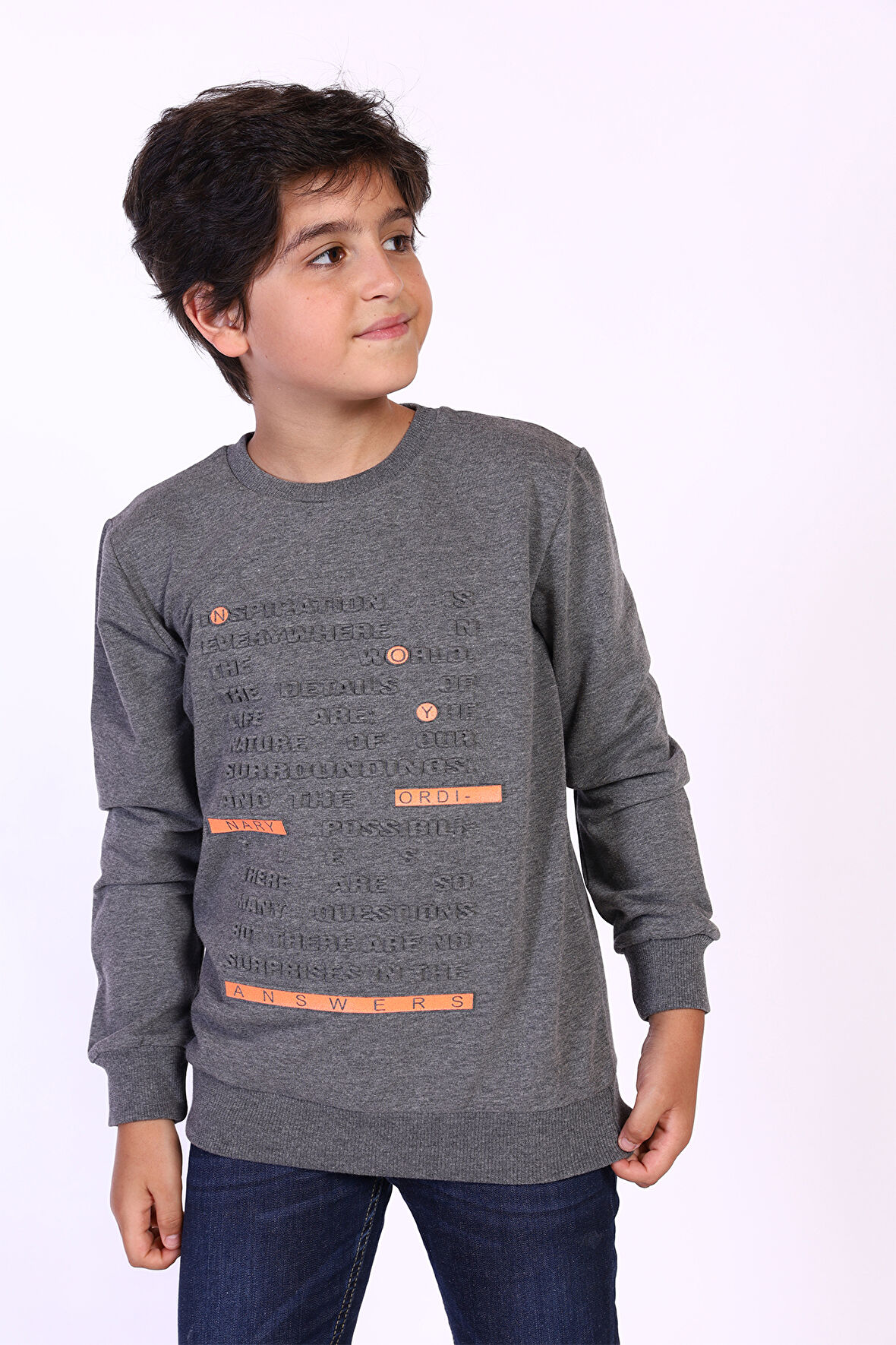 Toontoy Erkek Çocuk Kabartma Baskılı Sweatshirt