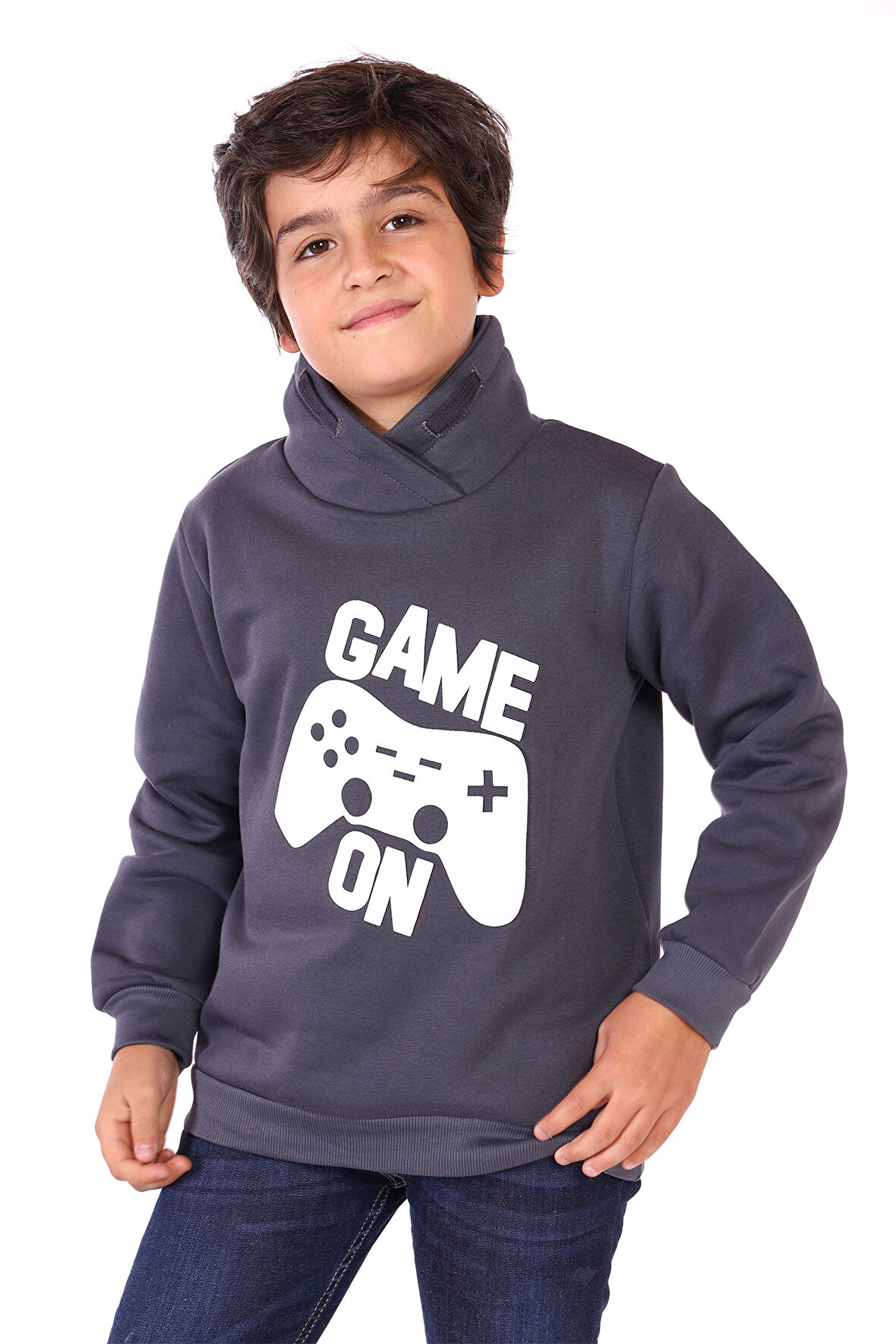 Toontoy Erkek Çocuk Pamuklu Kabartma Baskılı Sweatshirt