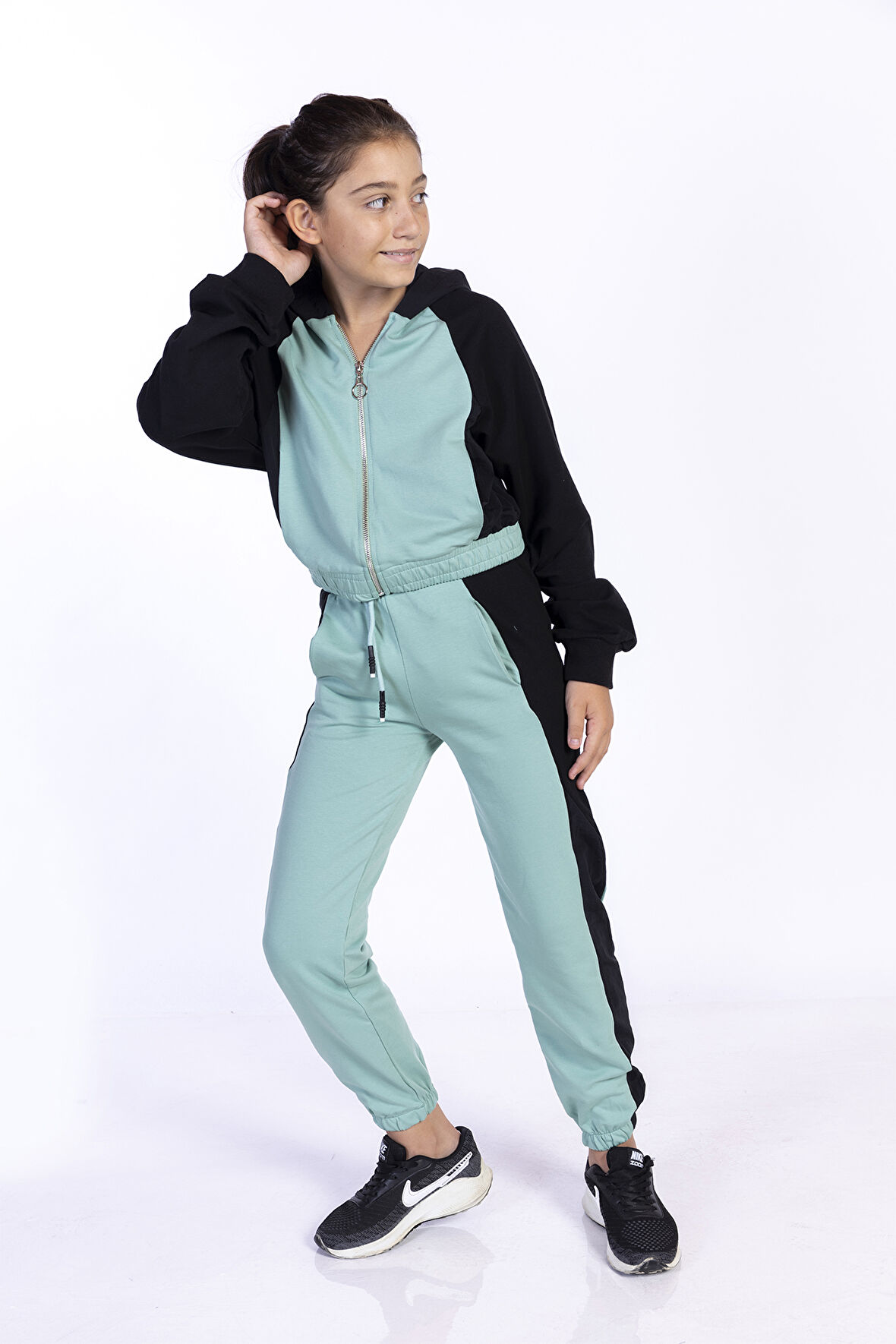 Toontoy Kız Çocuk Blok Renkli Eşofman Takımı