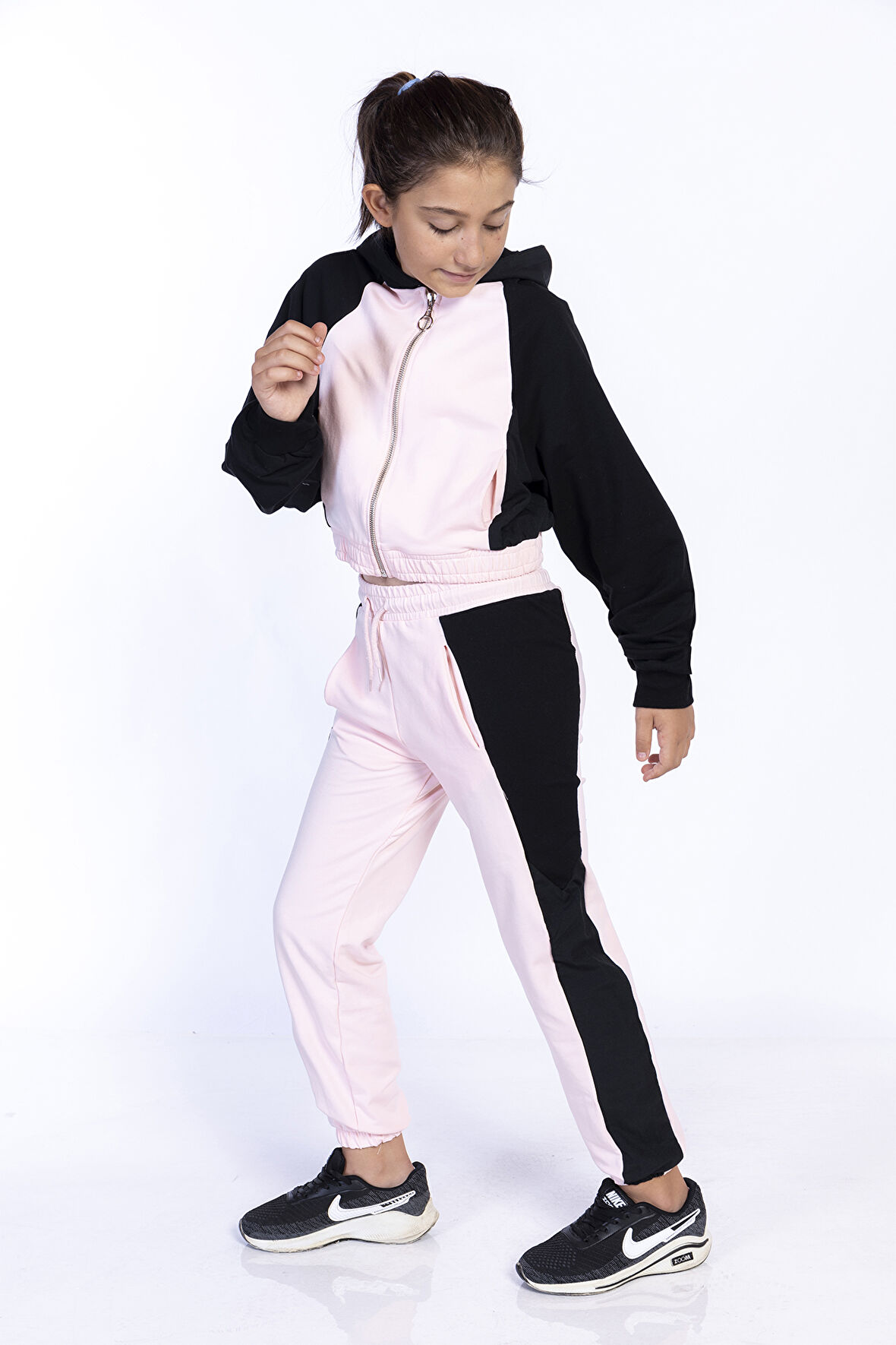 Toontoy Kız Çocuk Blok Renkli Eşofman Takımı