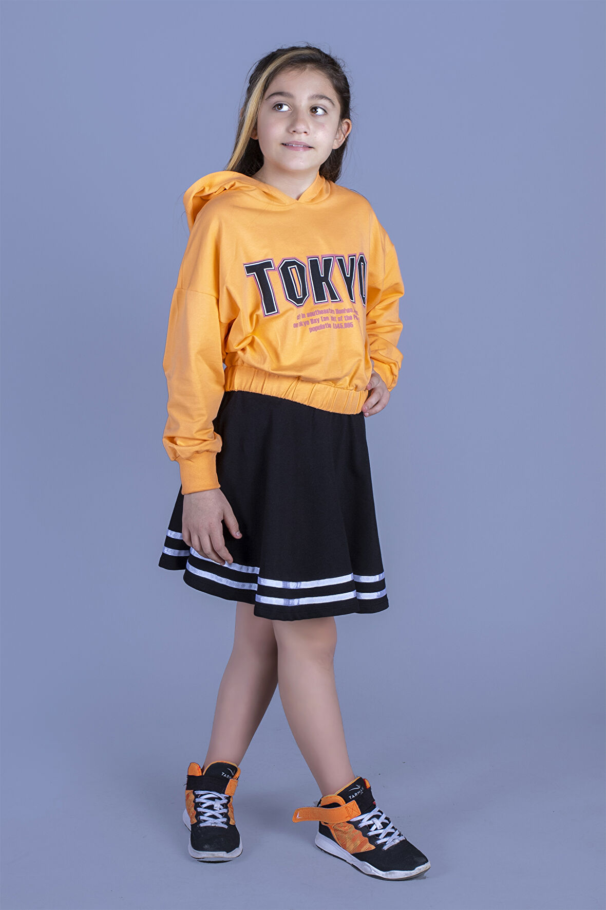 Toontoy Kız Çocuk Baskılı Etekli Takım