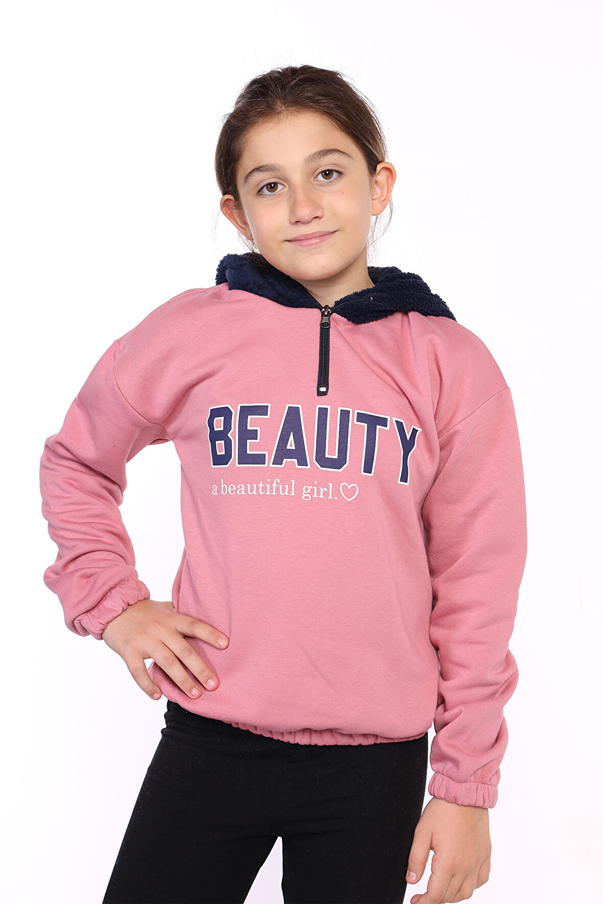 Toontoy Kız Çocuk Kapüşonlu Baskılı Sweatshirt