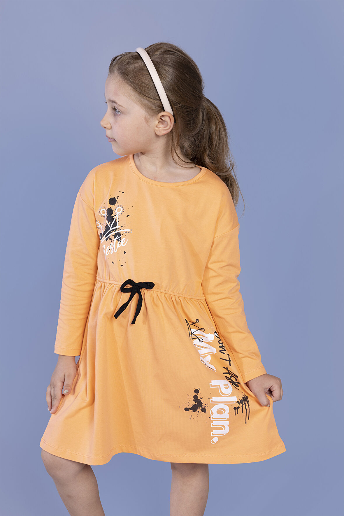 Toontoy Kız Çocuk Baskılı Elbise