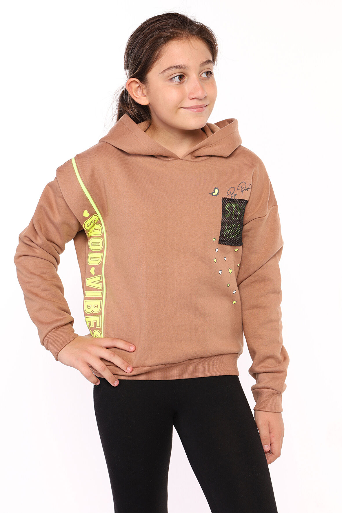 Toontoy Kız Çocuk İçi Pamuklu Baskılı Sweatshirt