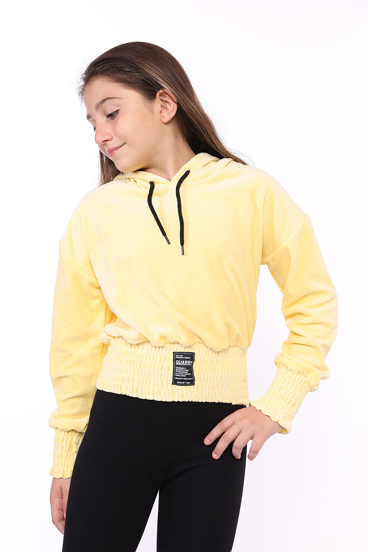 Toontoy Kız Çocuk Kapüşonlu Kadife Sweatshirt