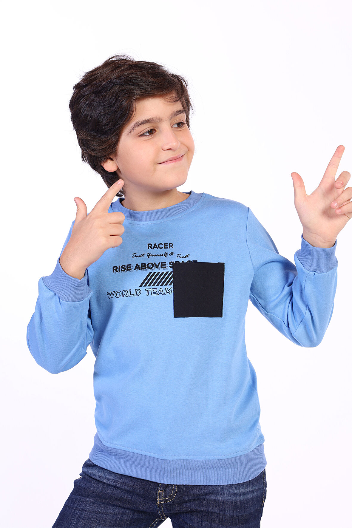Toontoy Erkek Çocuk Cep Detaylı Baskılı Sweatshirt