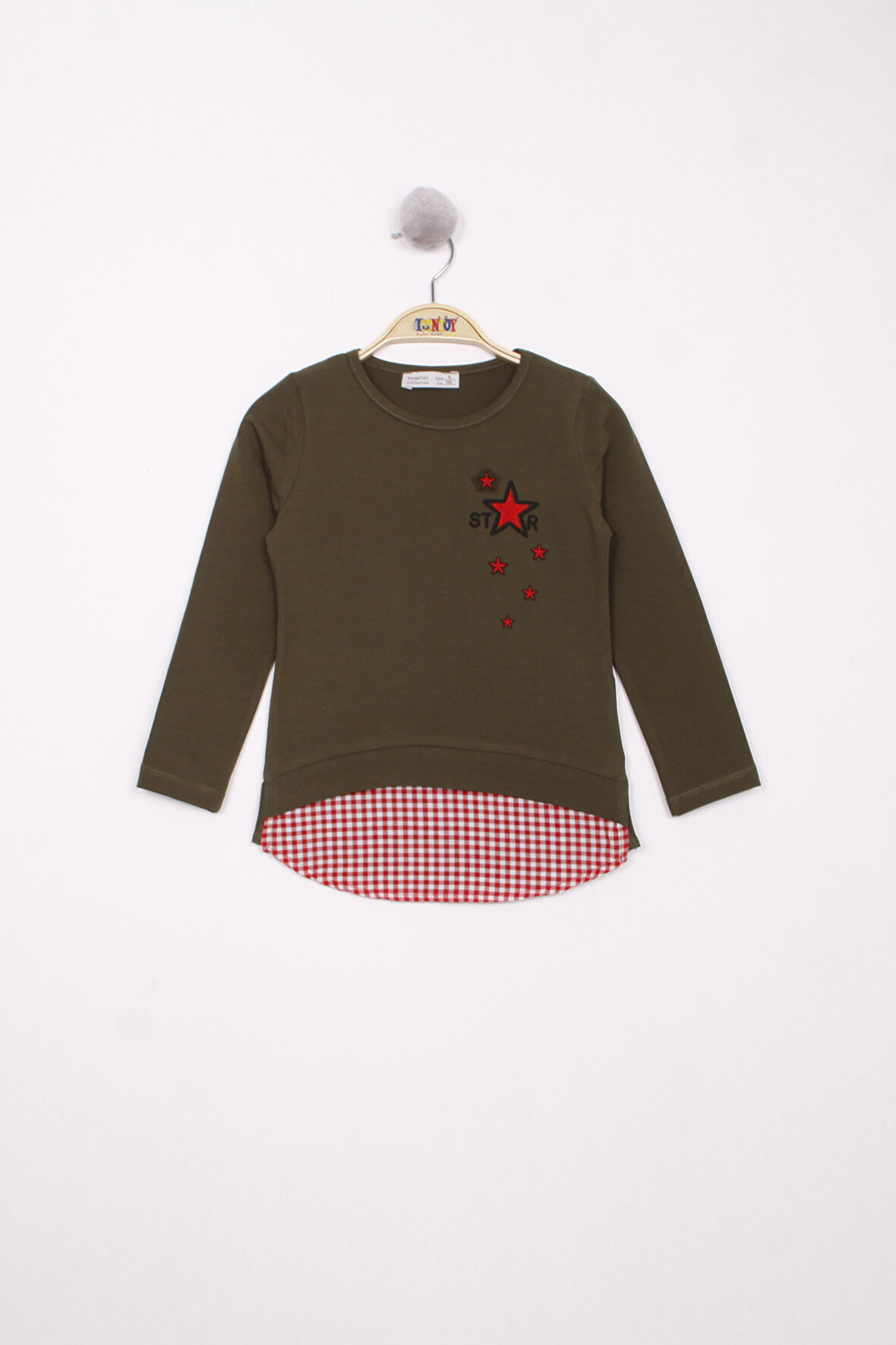 Toontoy Kız Çocuk Star Nakışlı Garnili Tişört