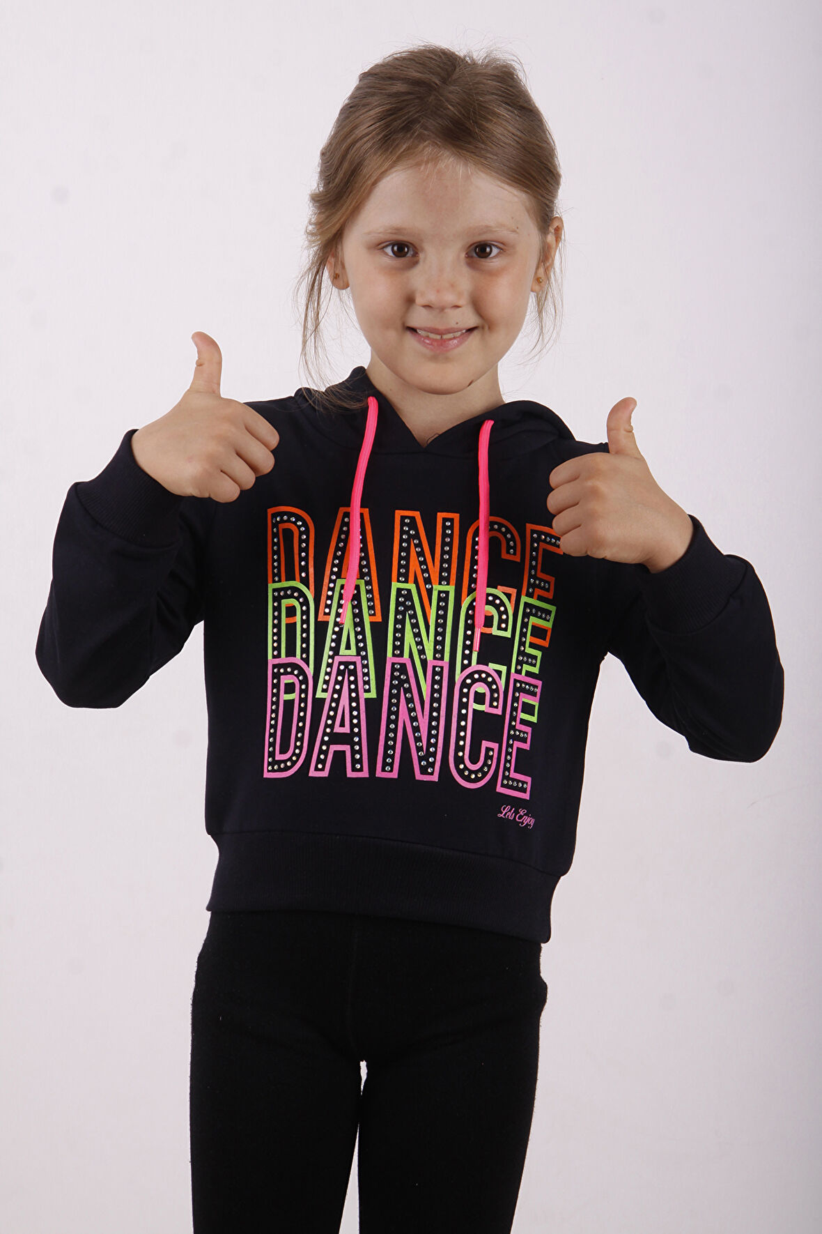 Toontoy Kız Çocuk Dance Baskılı Kapüşonlu Sweatshirt
